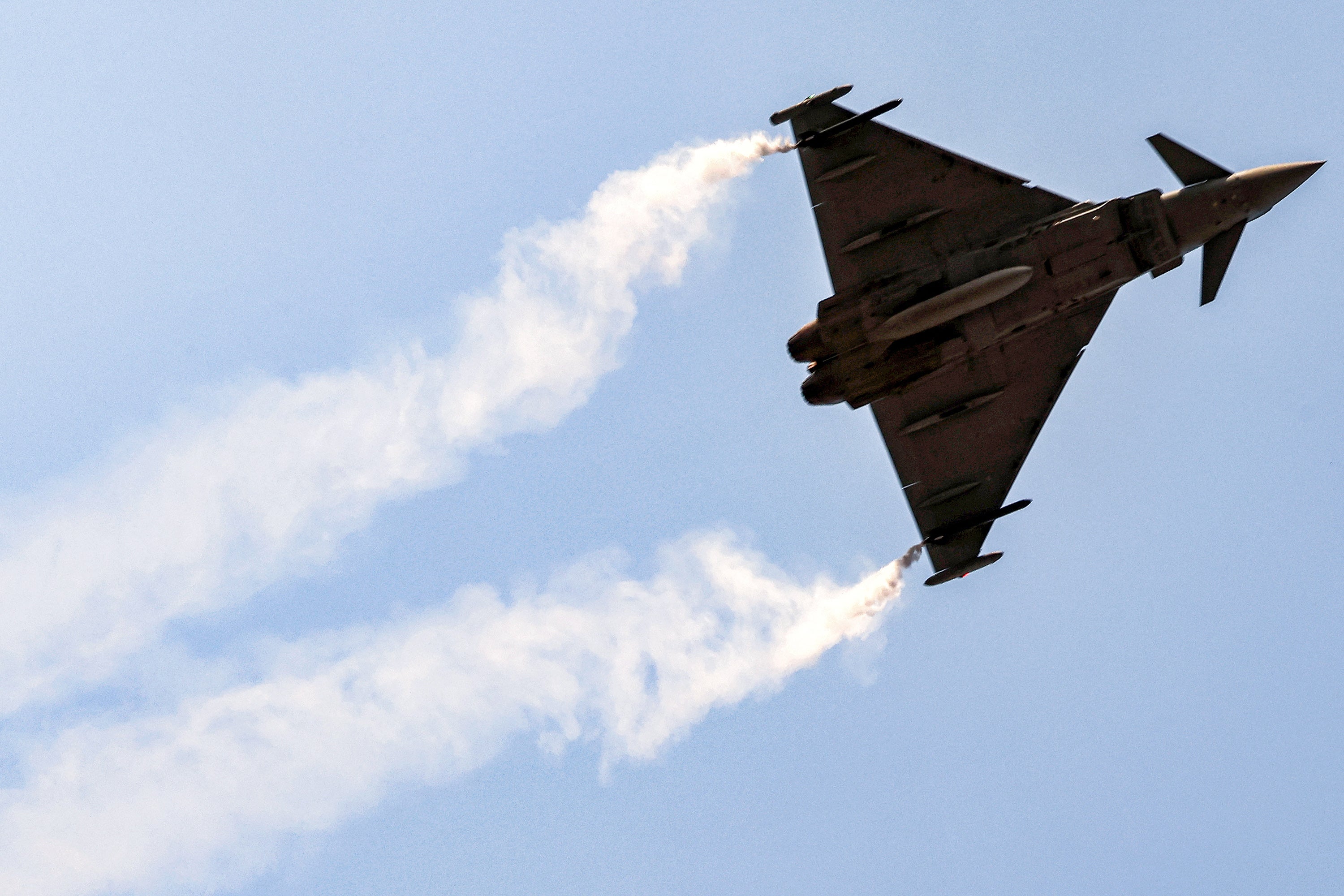 The refuelling plane will be able to support Saudi Typhoons (pictured, 2023) and Tornados (AFP/Getty)