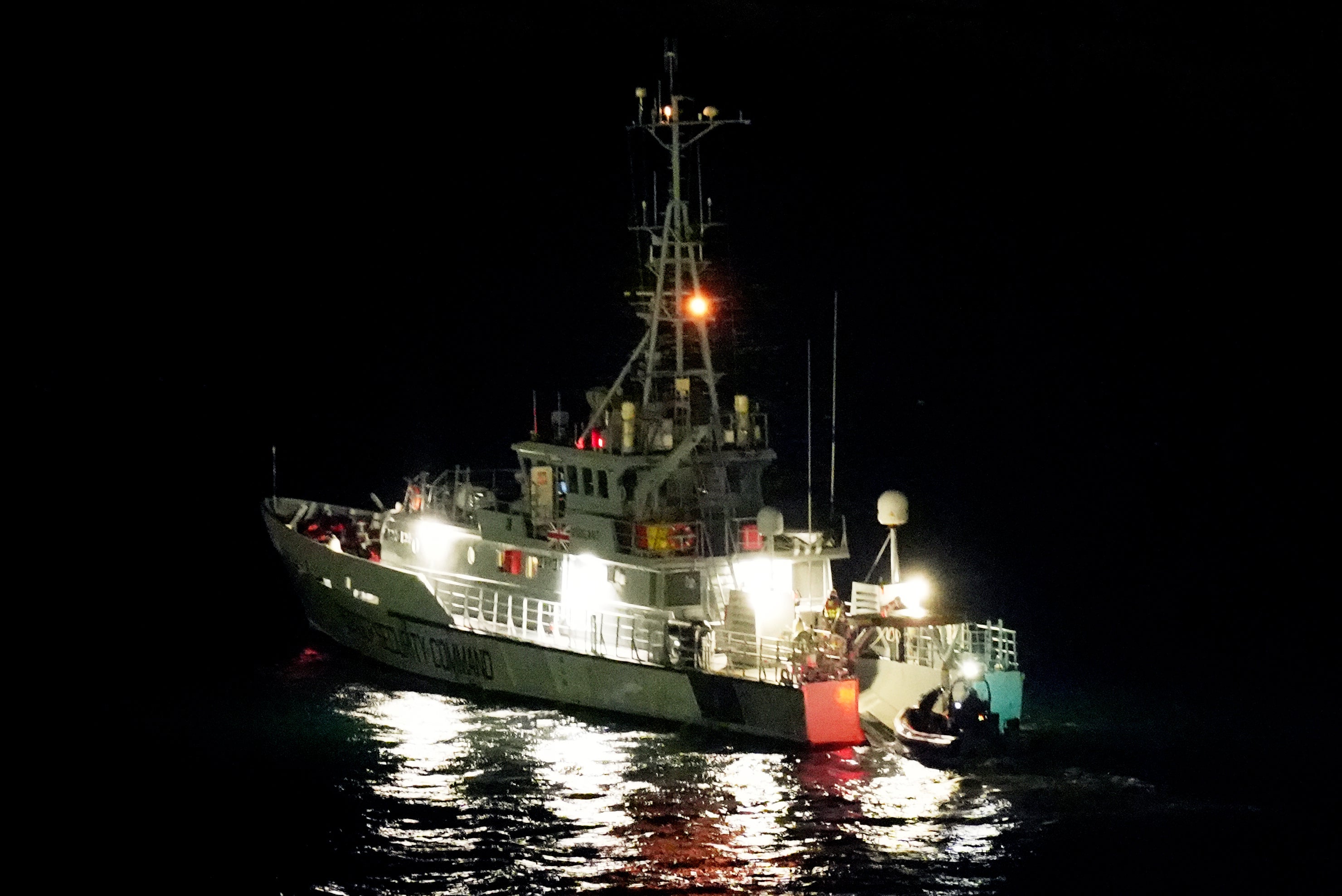 Border Security Command vessel HMC Vigilant returns to Dover, Kent, following a small boat incident in the Channel on Wednesday (Gareth Fuller/PA) (PA Wire)