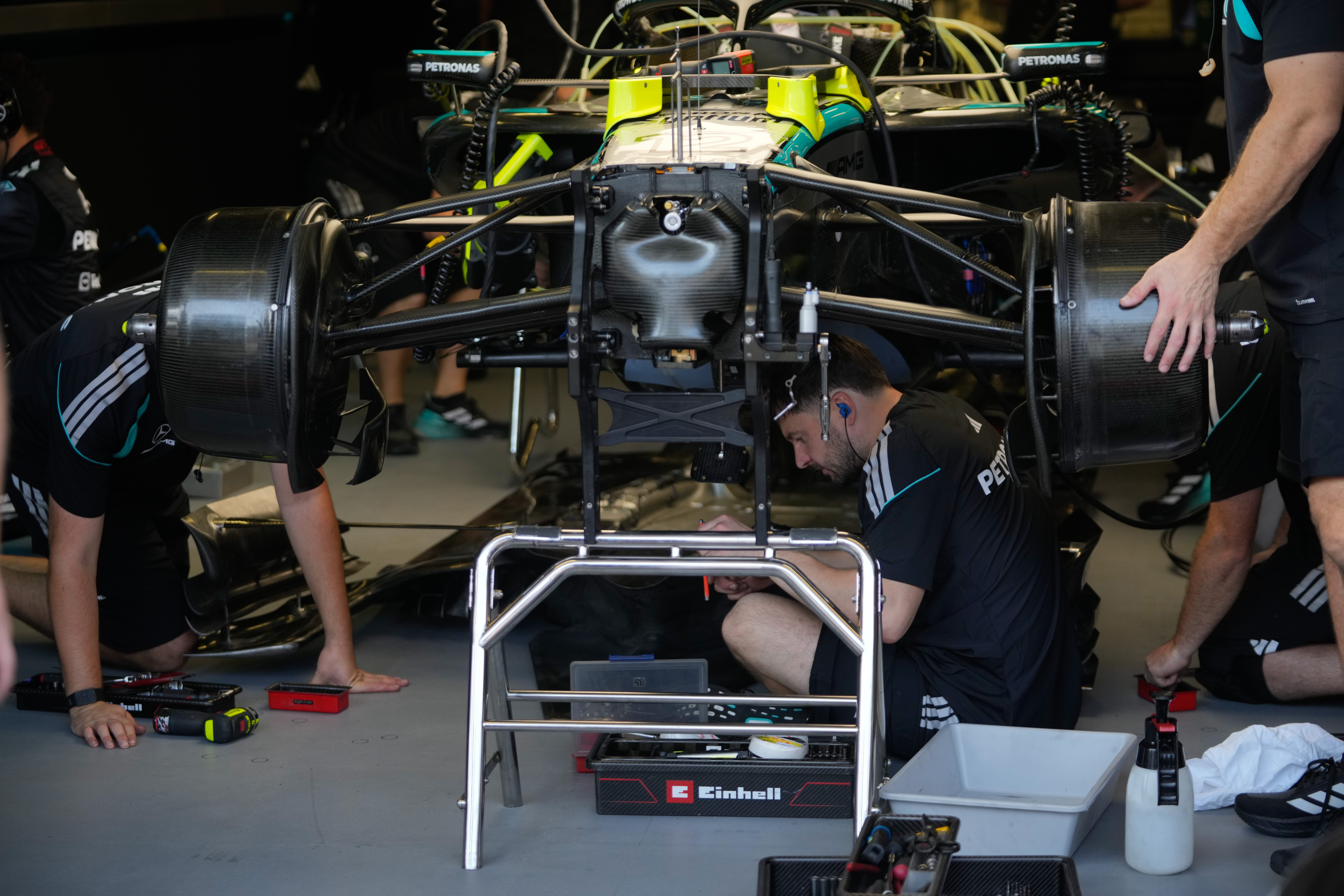Kimi Antonelli was sidelined for part of the first and second sessions (Pavel Bednyakov/AP)