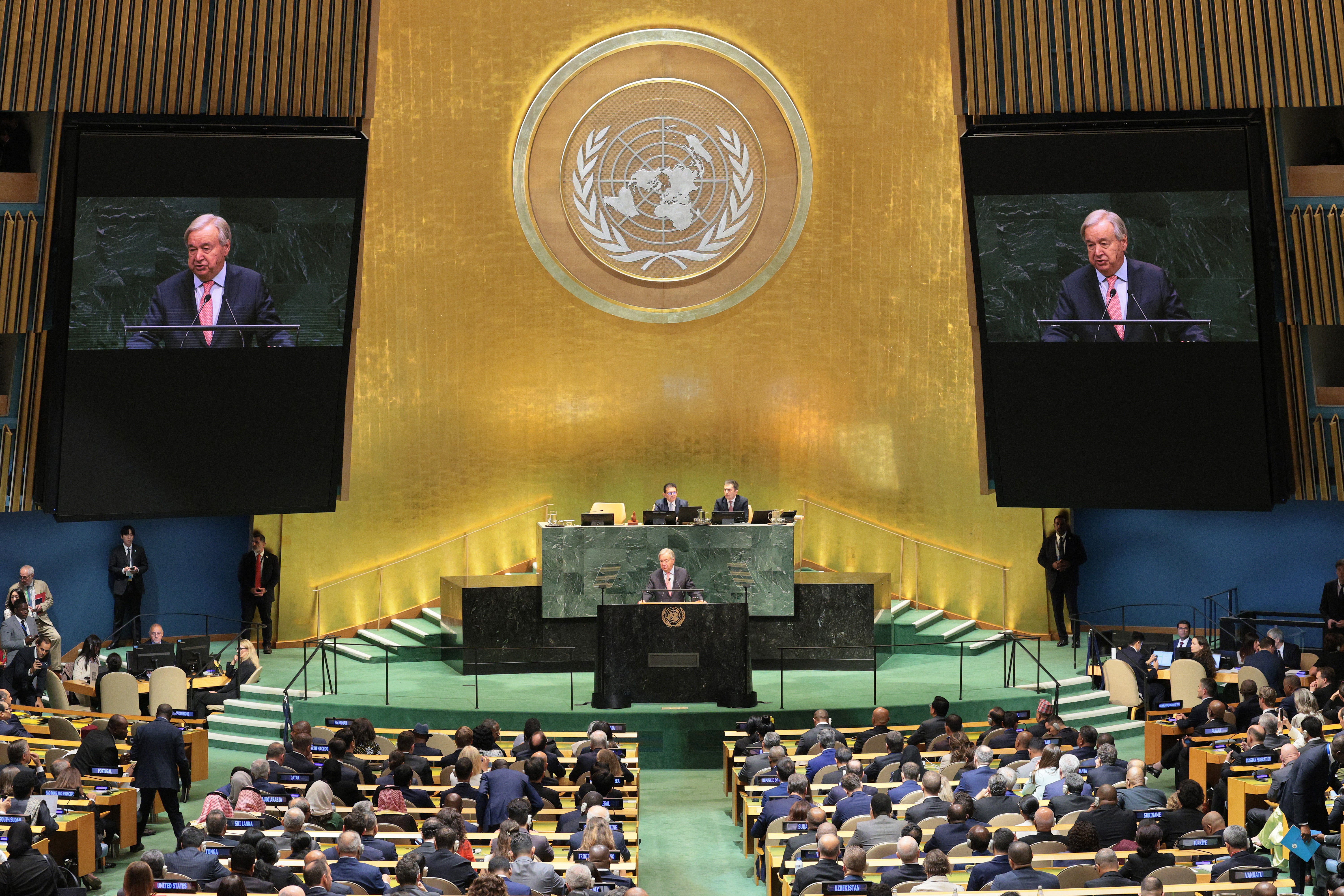 United Nations Secretary-General António Guterres speaks during the 81st session of the United Nations (U.N.) General Assembly at U.N. Headquarters on September