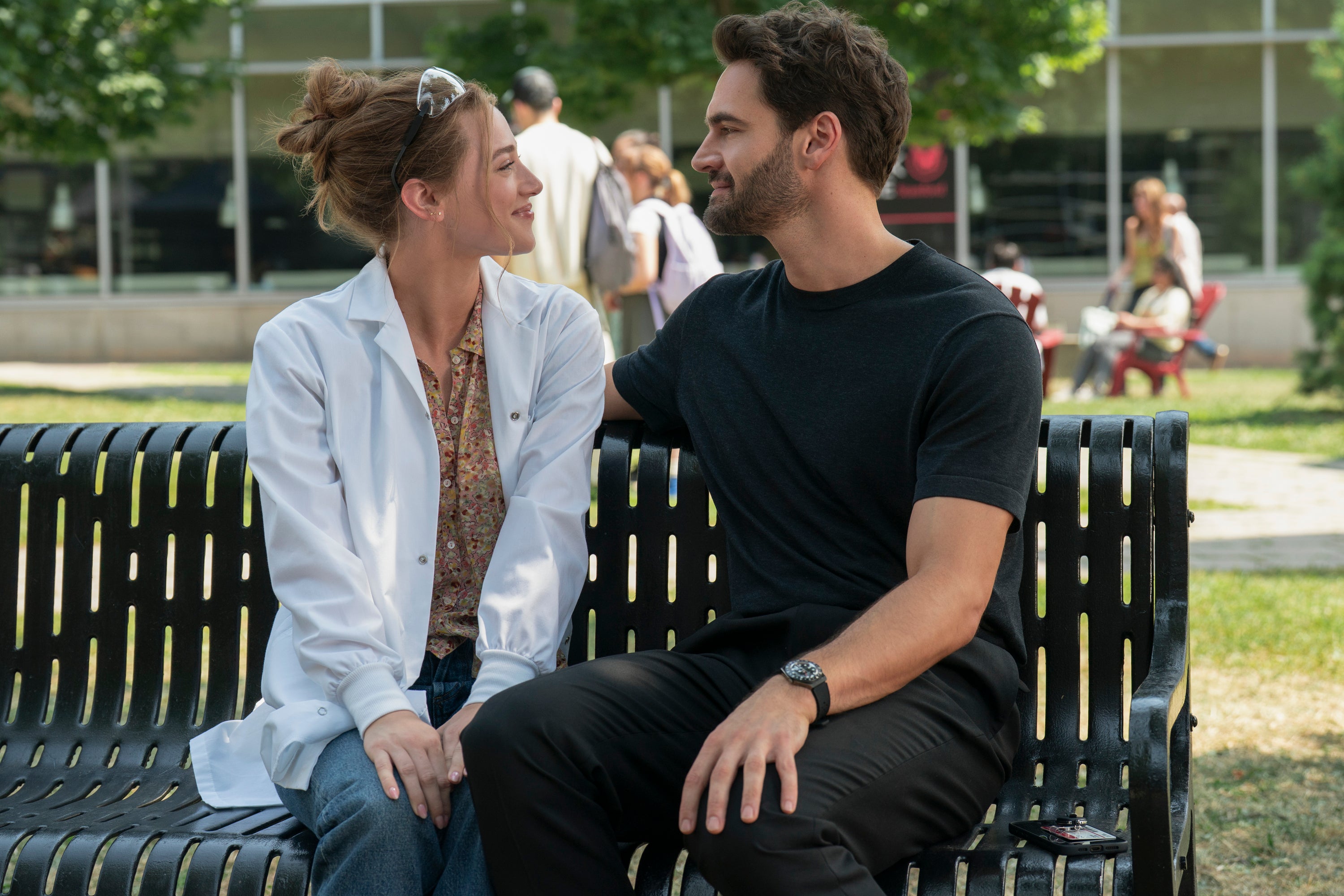 Lili Reinhart and Tom Bateman play a couple in a fake relationship in Amazon Prime Video’s ‘The Love Hypothesis’ (PA)