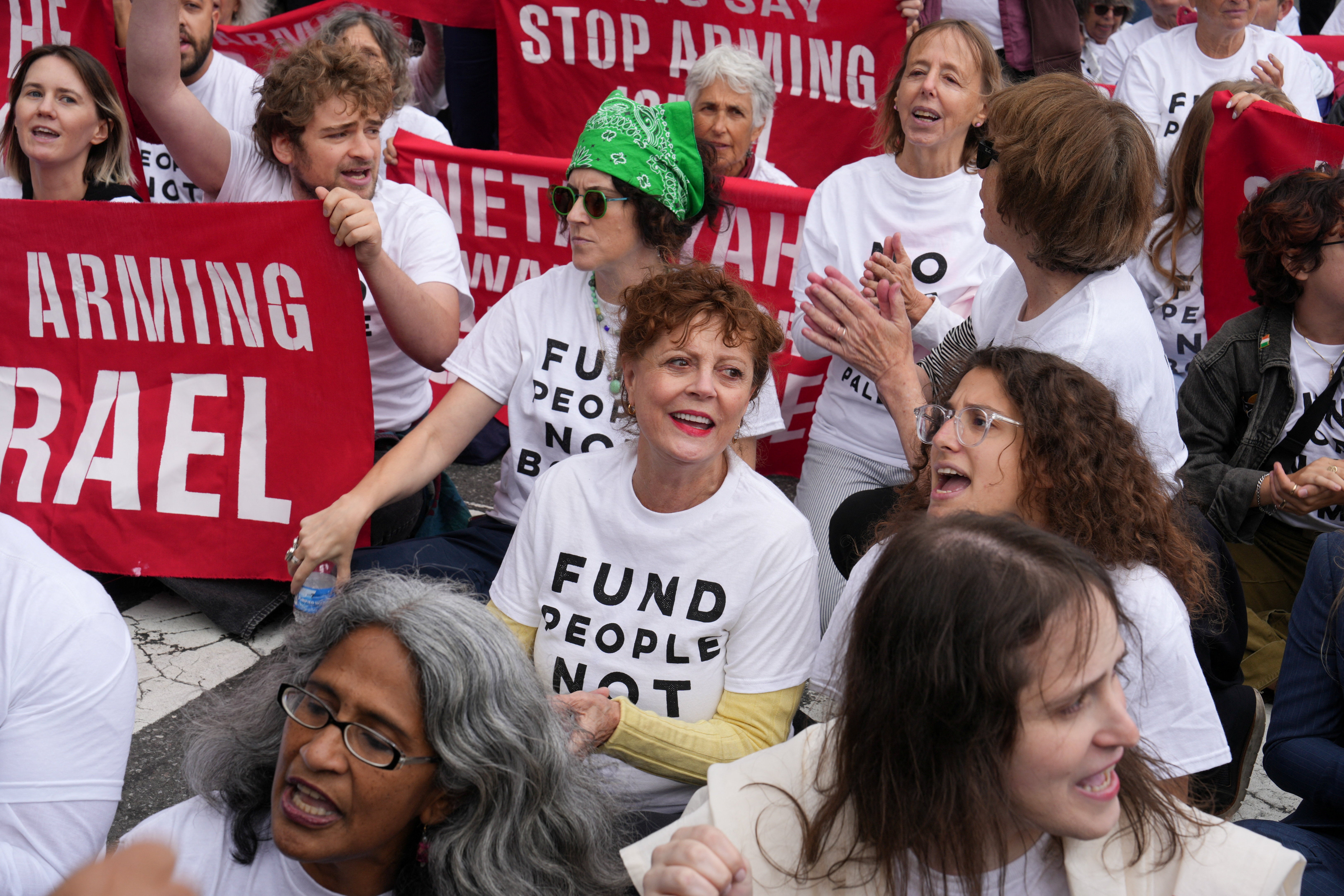 Susan Sarandon was among those who attended and was detained
