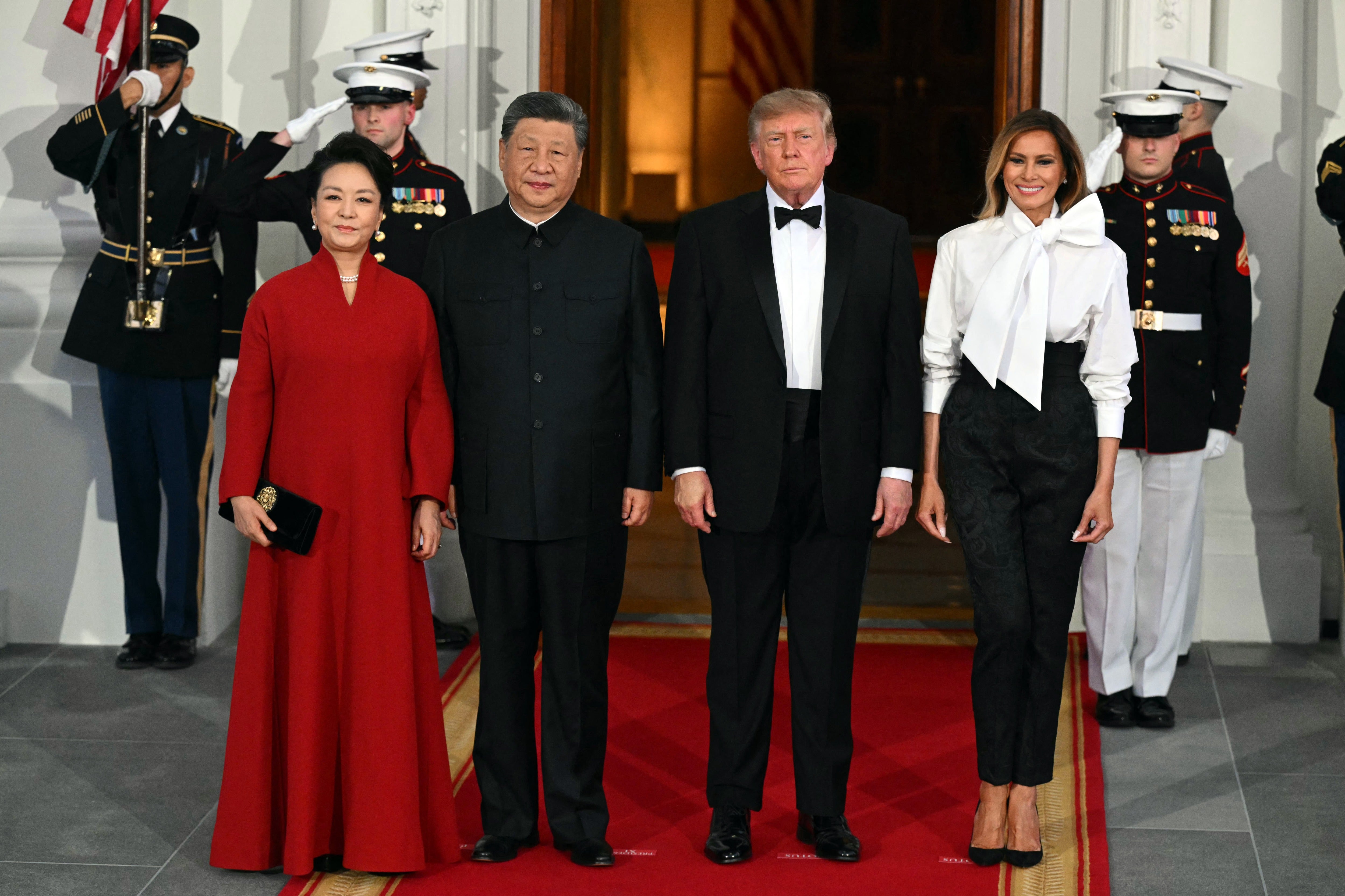 The White House has blocked CNN and MS NOW from covering Chinese President Xi Jinping’s arrival at the White House for a state dinner with Donald Trump, according to the networks (AFP via Getty Images)