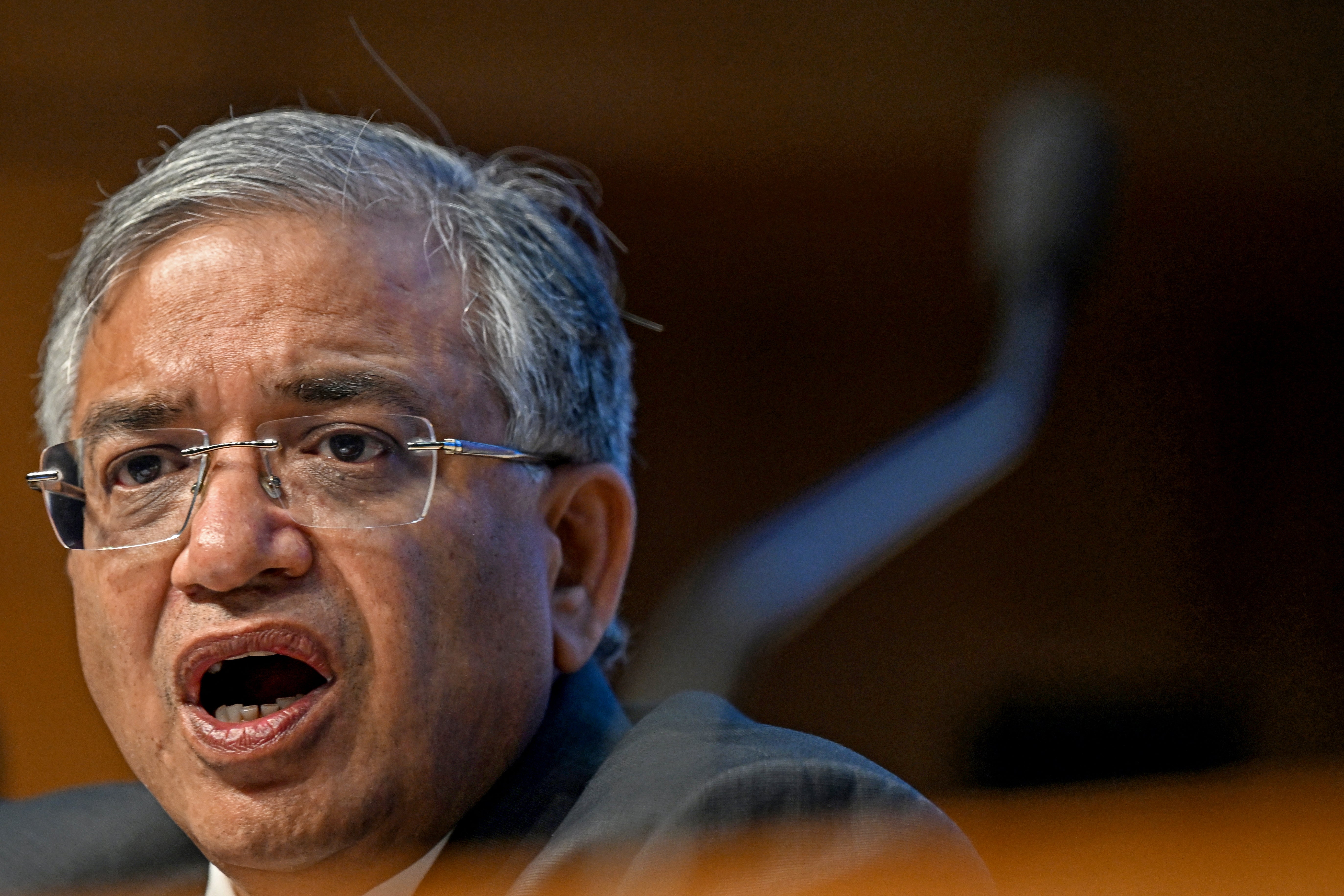 Gyanesh Kumar addresses a press conference in Delhi on 17 August 2025 (AFP/Getty)