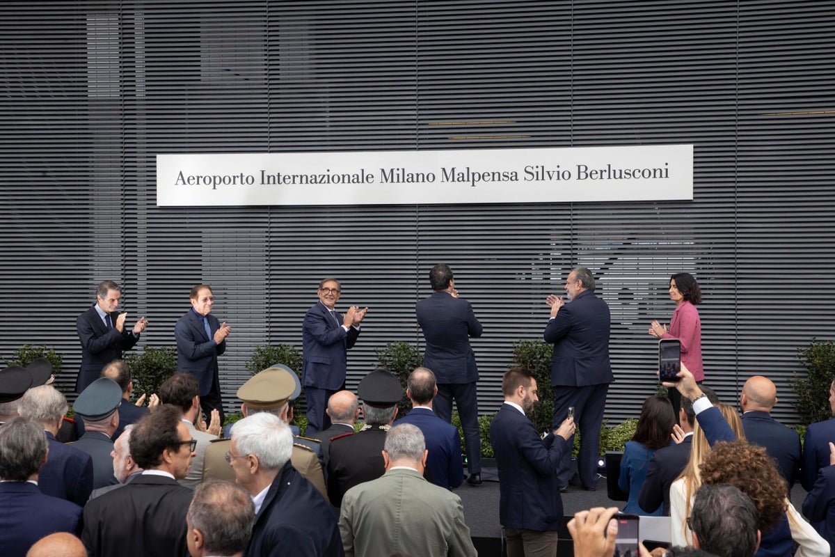 Milan’s airport is officially renamed after late Premier Silvio Berlusconi