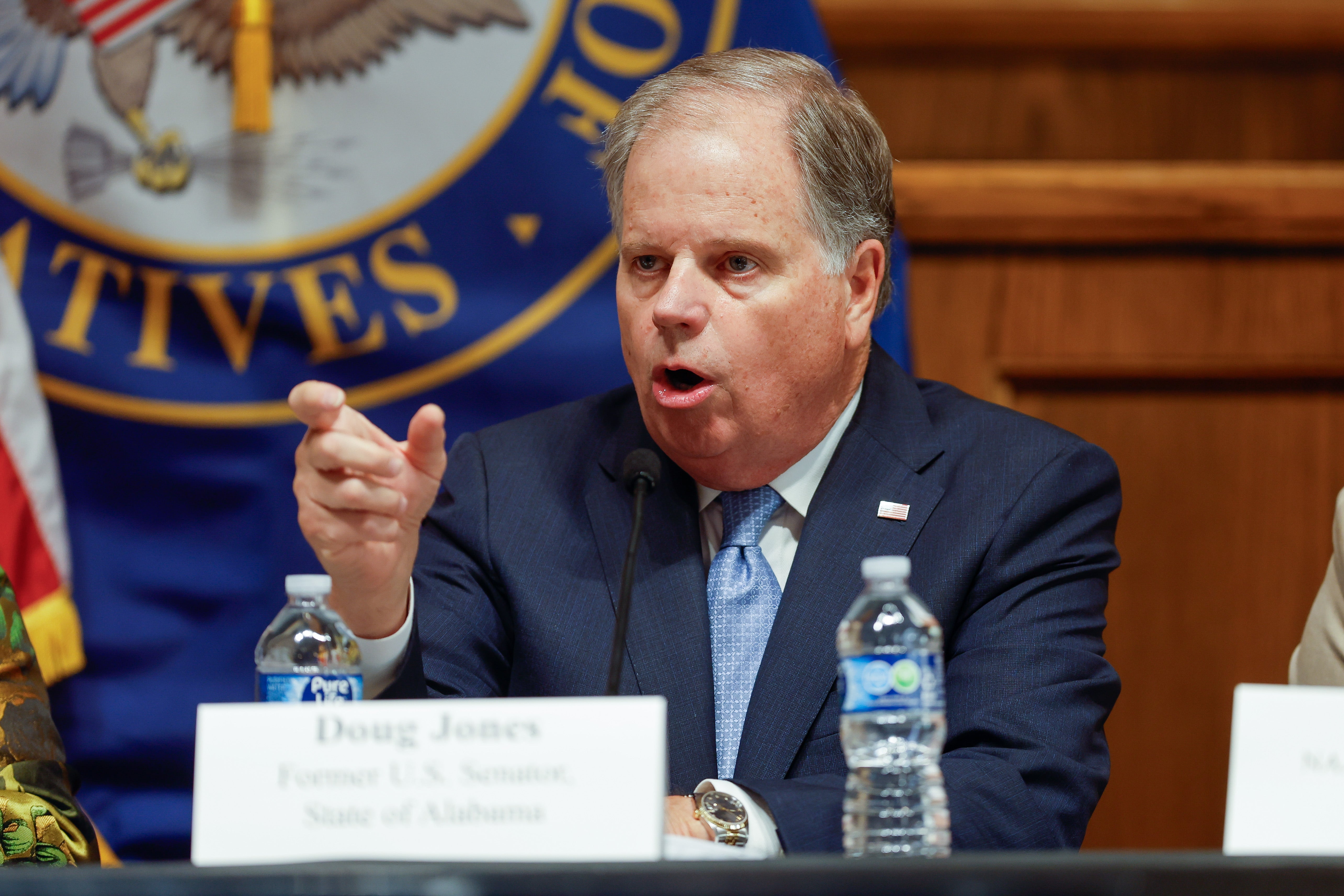 Former Sen. Doug Jones, the Democratic nominee for governor of Alabama, calls Tuberville’s remarks the ‘strangest’ he’s ever heard on the Senate floor
