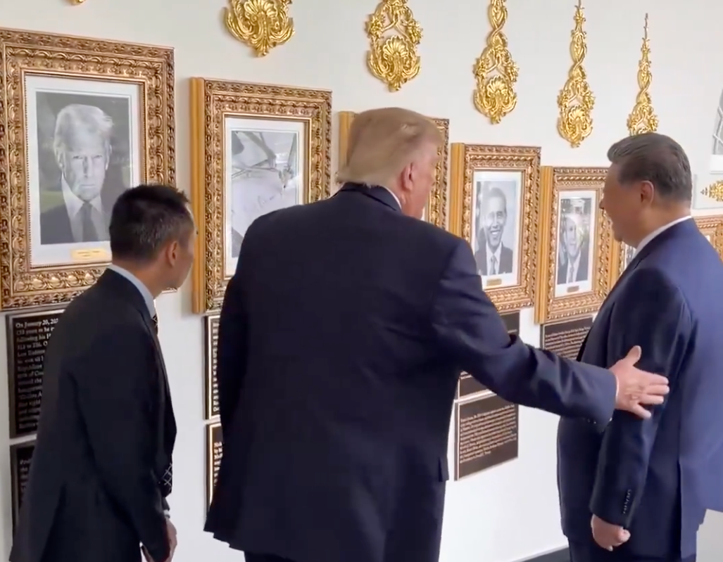 President Donald Trump has been labeled 'un-American' for mocking his predecessor during a visit by Chinese President Xi Jinping