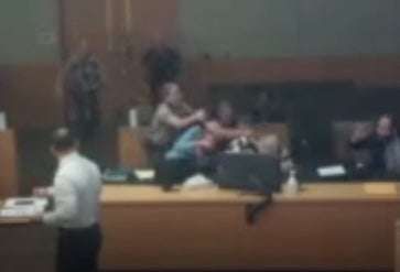 Ontiveros-Sanchez could be seen in a video, lunging to the defense table, where he struck Uribe, who was restrained with handcuffs and leg chains, several times with his hand (Maricopa County Superior Court)