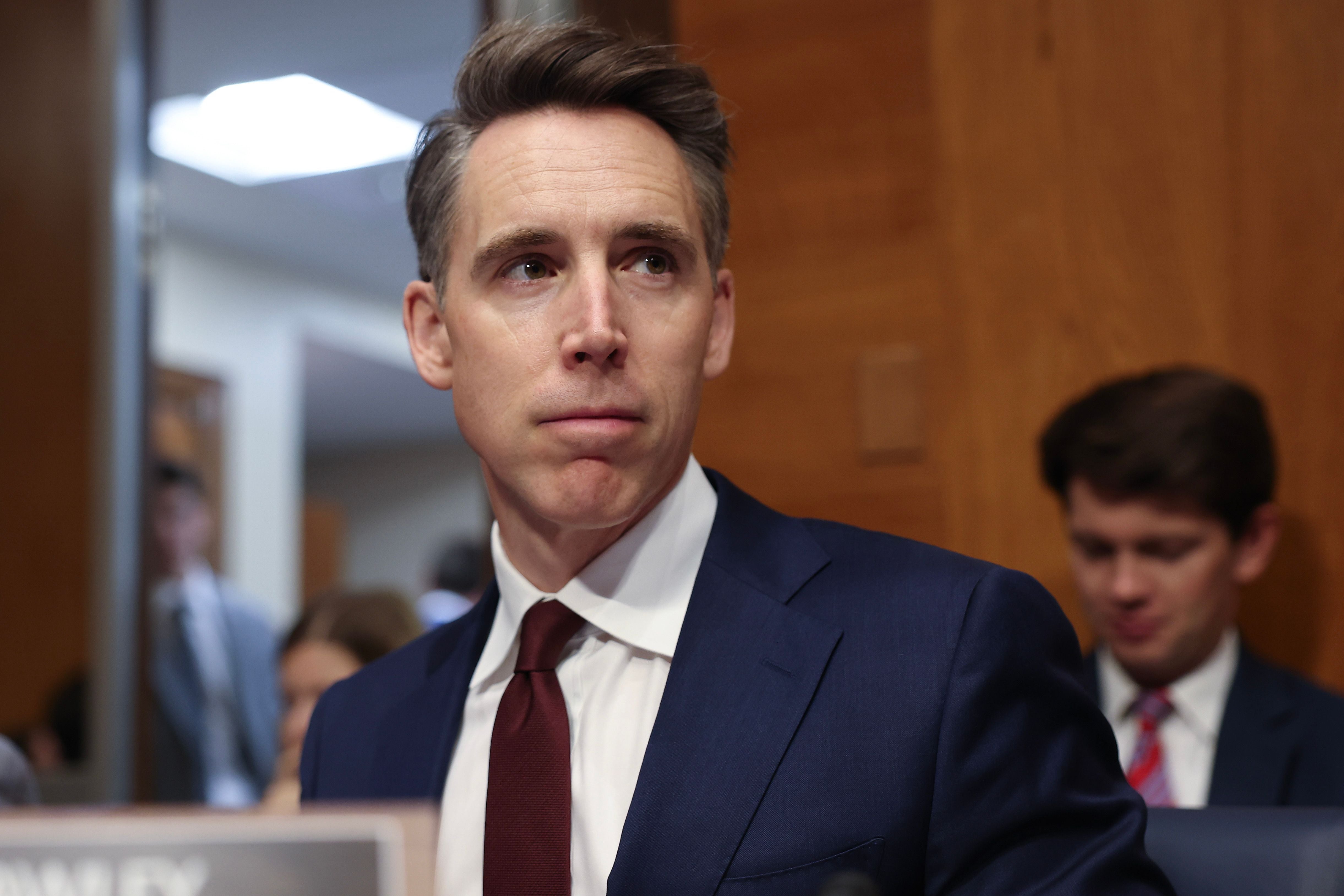 Sen. Josh Hawley (R-MO) had a muted response when asked about Trump rolling out the red carpet for Xi Jinping