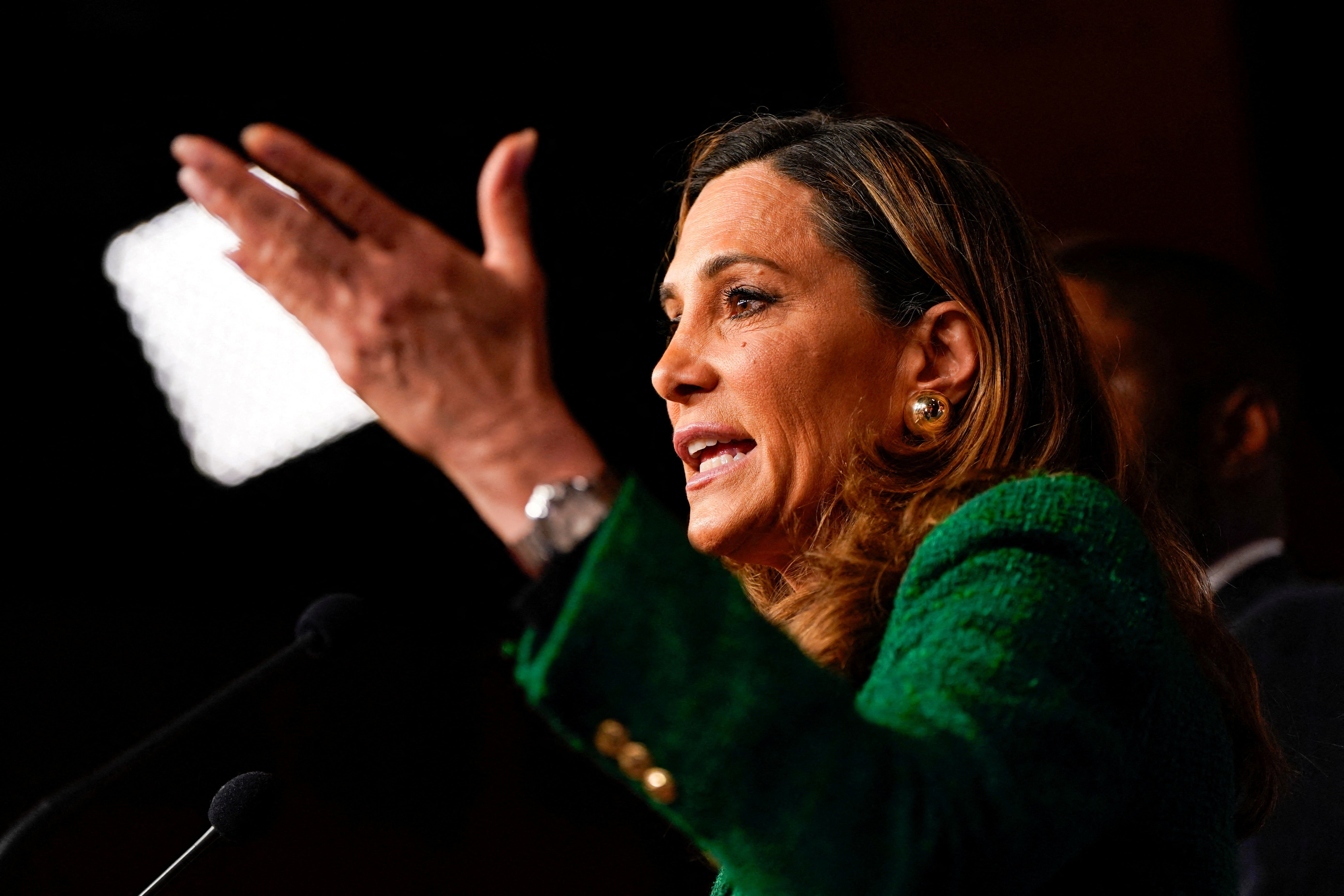 Republican Rep. Maria Elvira Salazar, seen here in Washington, D.C.,  on May 20, 2026, criticizes his mass deportation program in a campaign commercial, saying, ‘The same Hispanics who helped you get to the White House in 2024 feel betrayed today’ (Reuters)