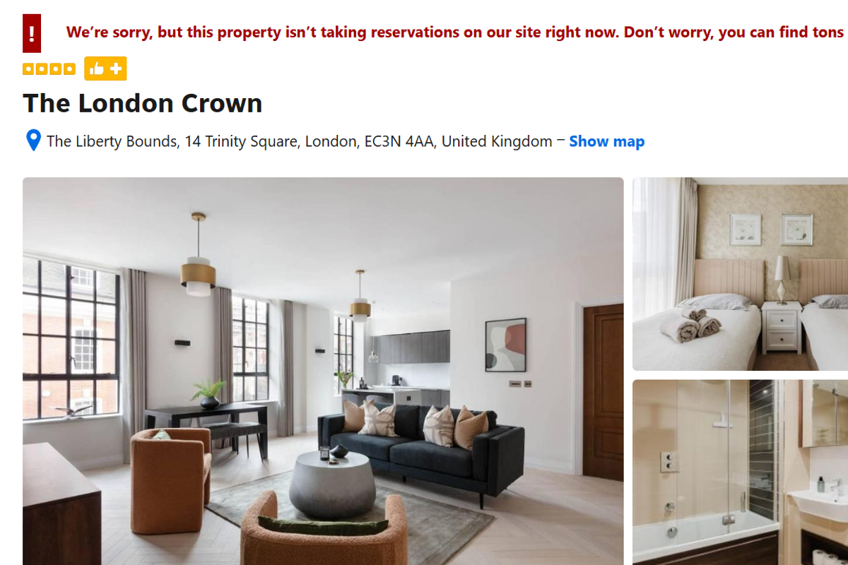 Booking.com vermittelt Touristen in ein „Apartment“ im House of Commons ...