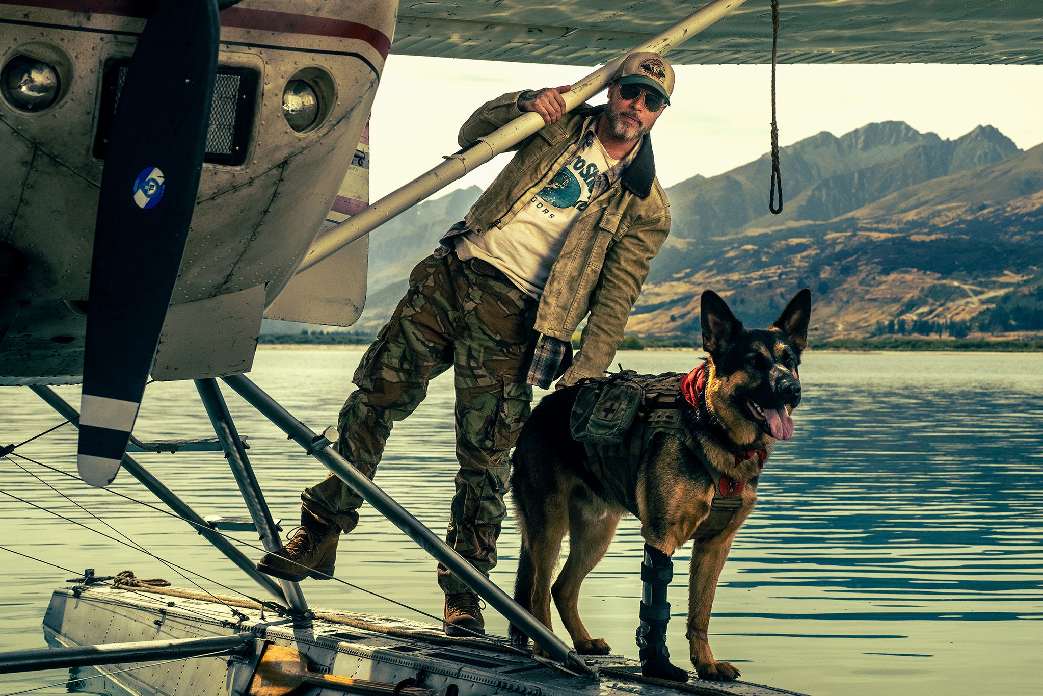 Gone to the dogs: Pitt and his trusty canine in ‘Heart of the Beast’ (Scott Garfield/Paramount)