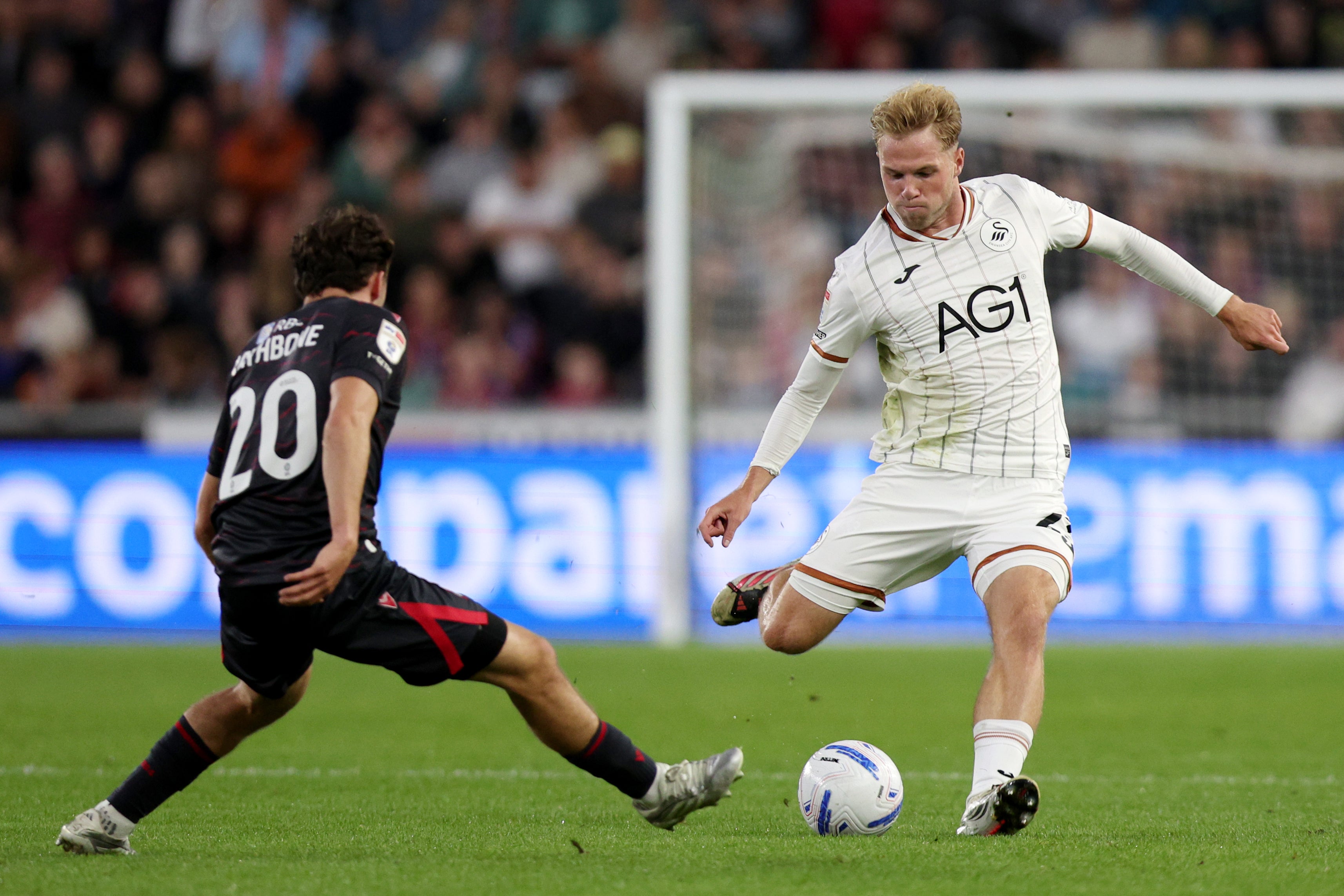 Stephen Welsh makes his Scotland debut at the back (Getty)