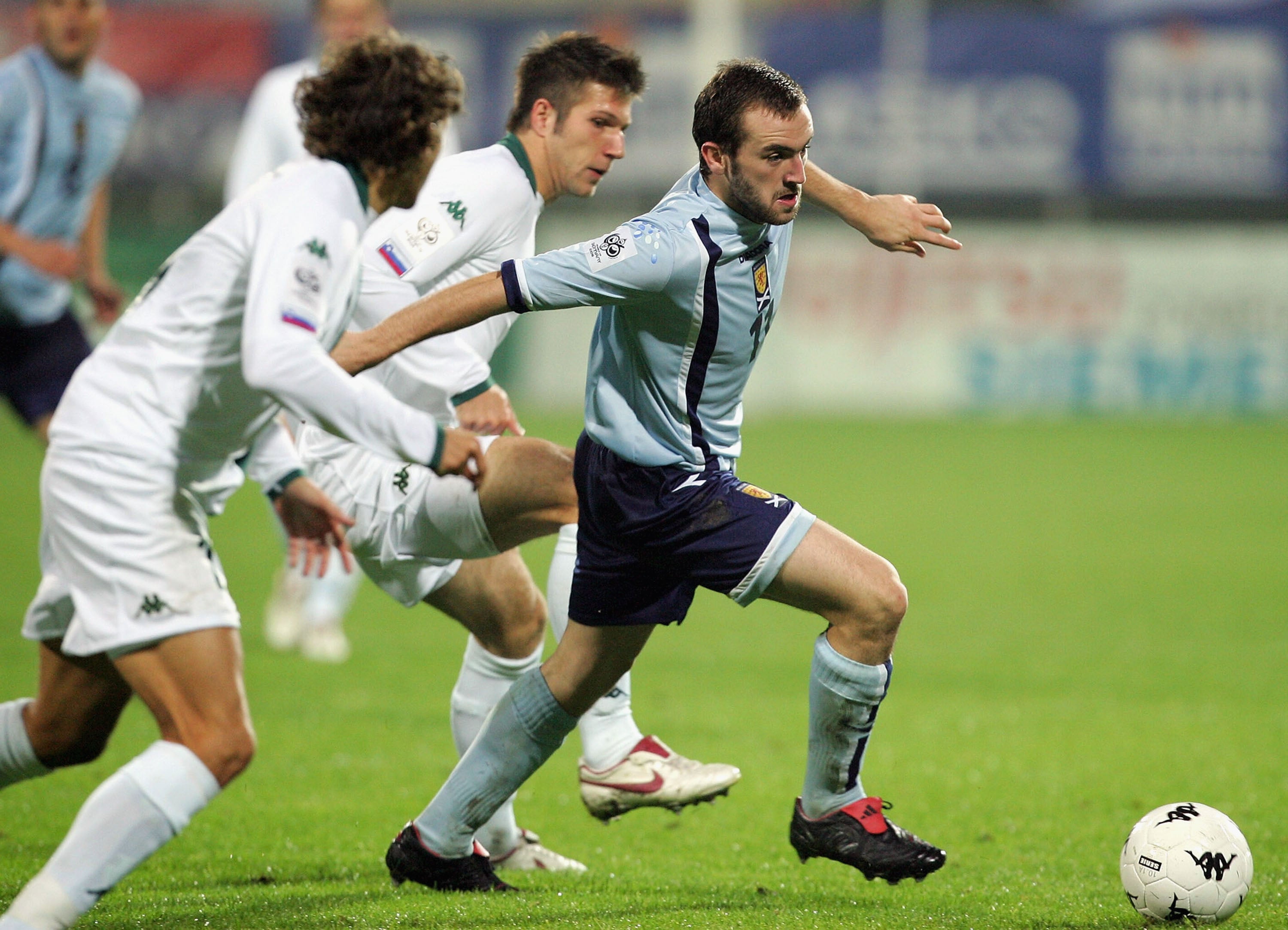 James McFadden scored in a 3-0 World Cup qualifying win over Slovenia in 2005