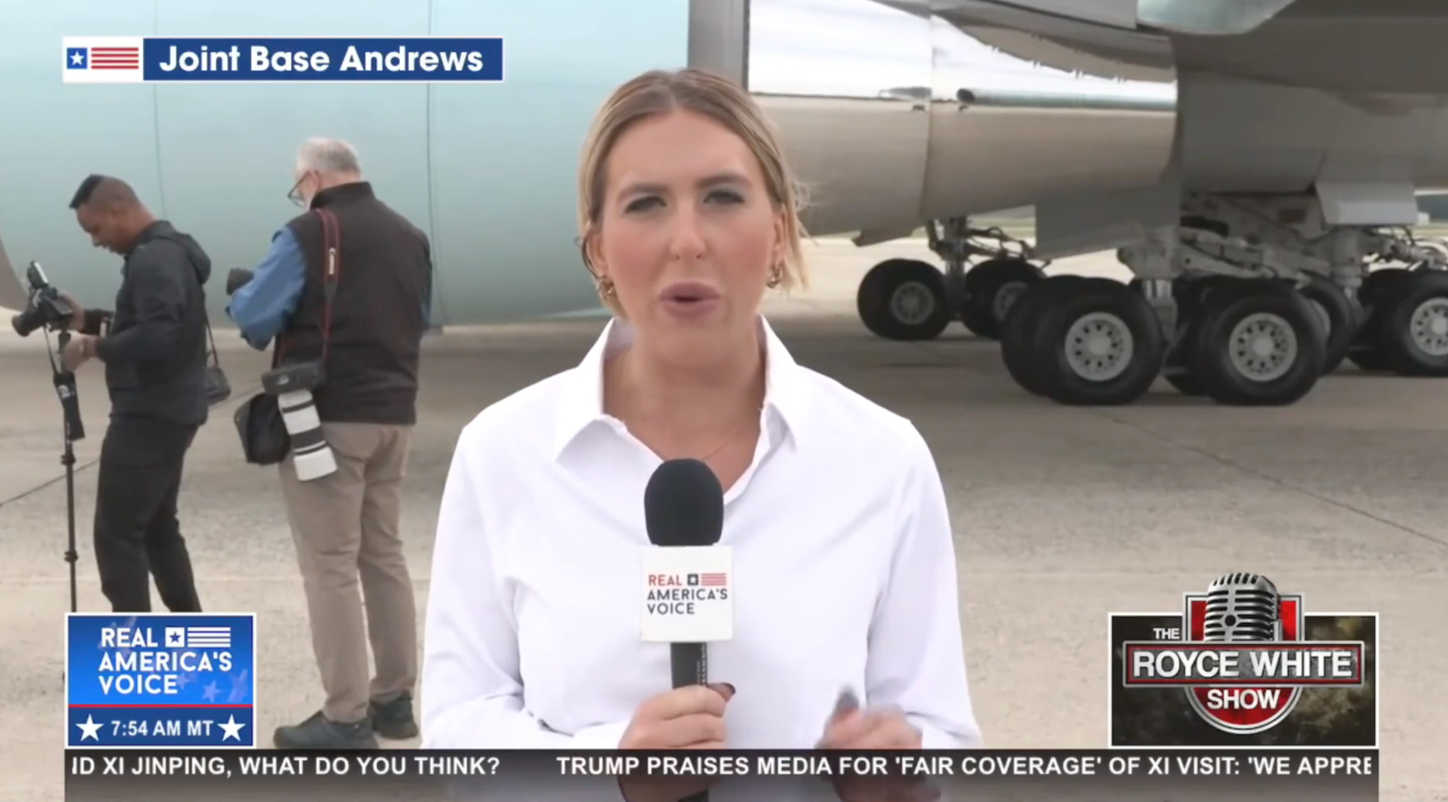 Reporters from Real America’s Voice and LindellTV will travel aboard Air Force One on Saturday, while CNN has been banned (Real America's Voice, X)