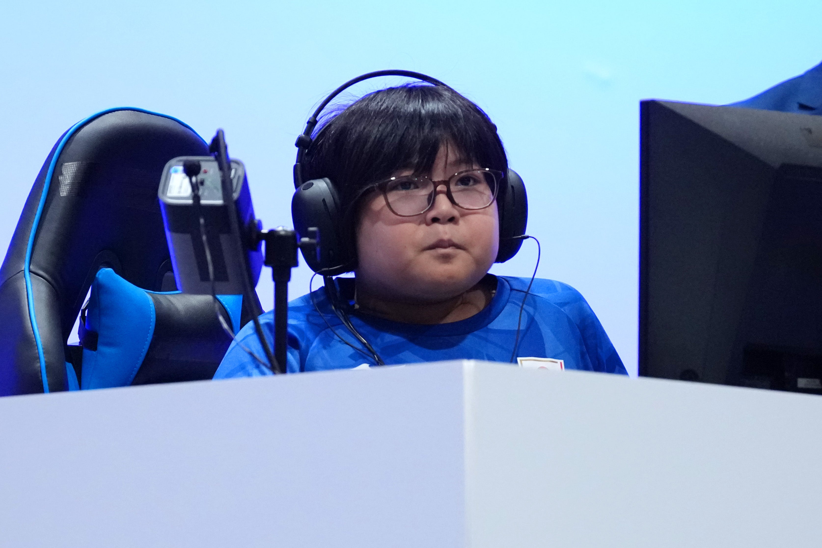 Yuki Kurihara of Japan prepares to compete in the Esports Puzzle
