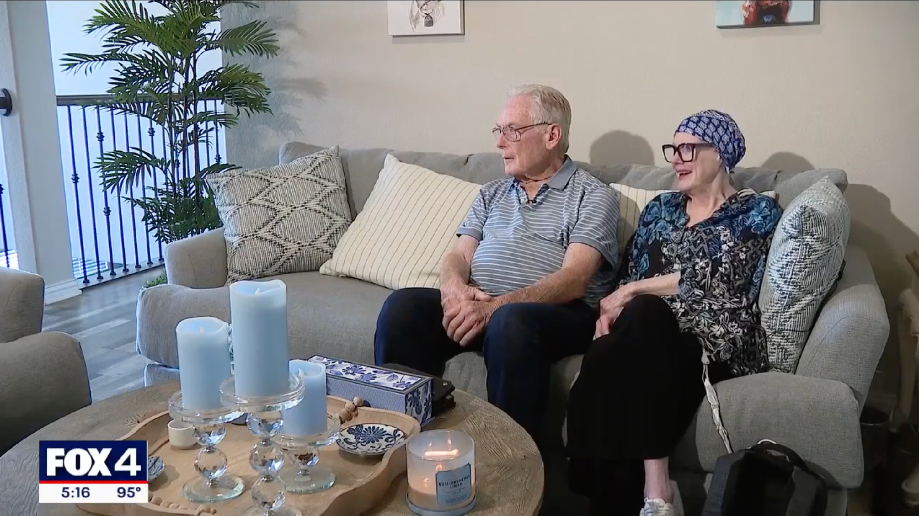 In an interview, Donald and Josephine Johnson said they were extremely grateful to everyone who donated to help support them (Fox 4)