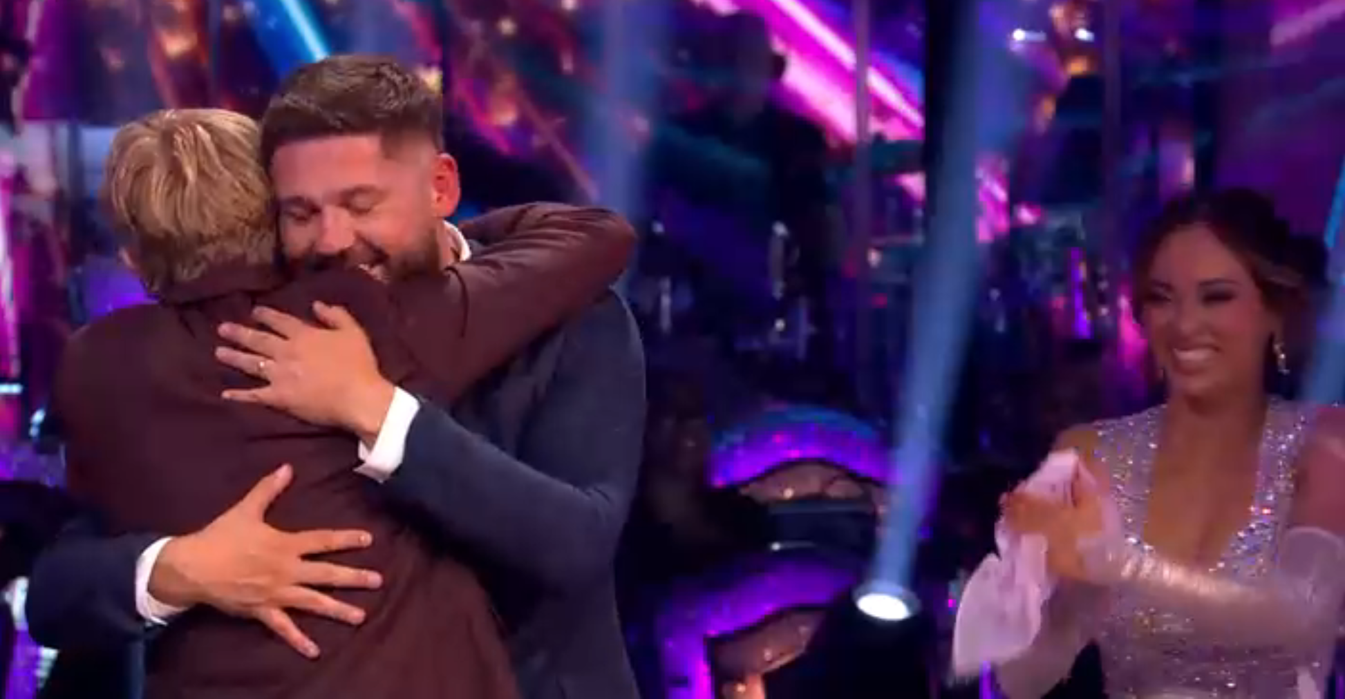 Josh Widdicombe gave John Nellis a hug (BBC)