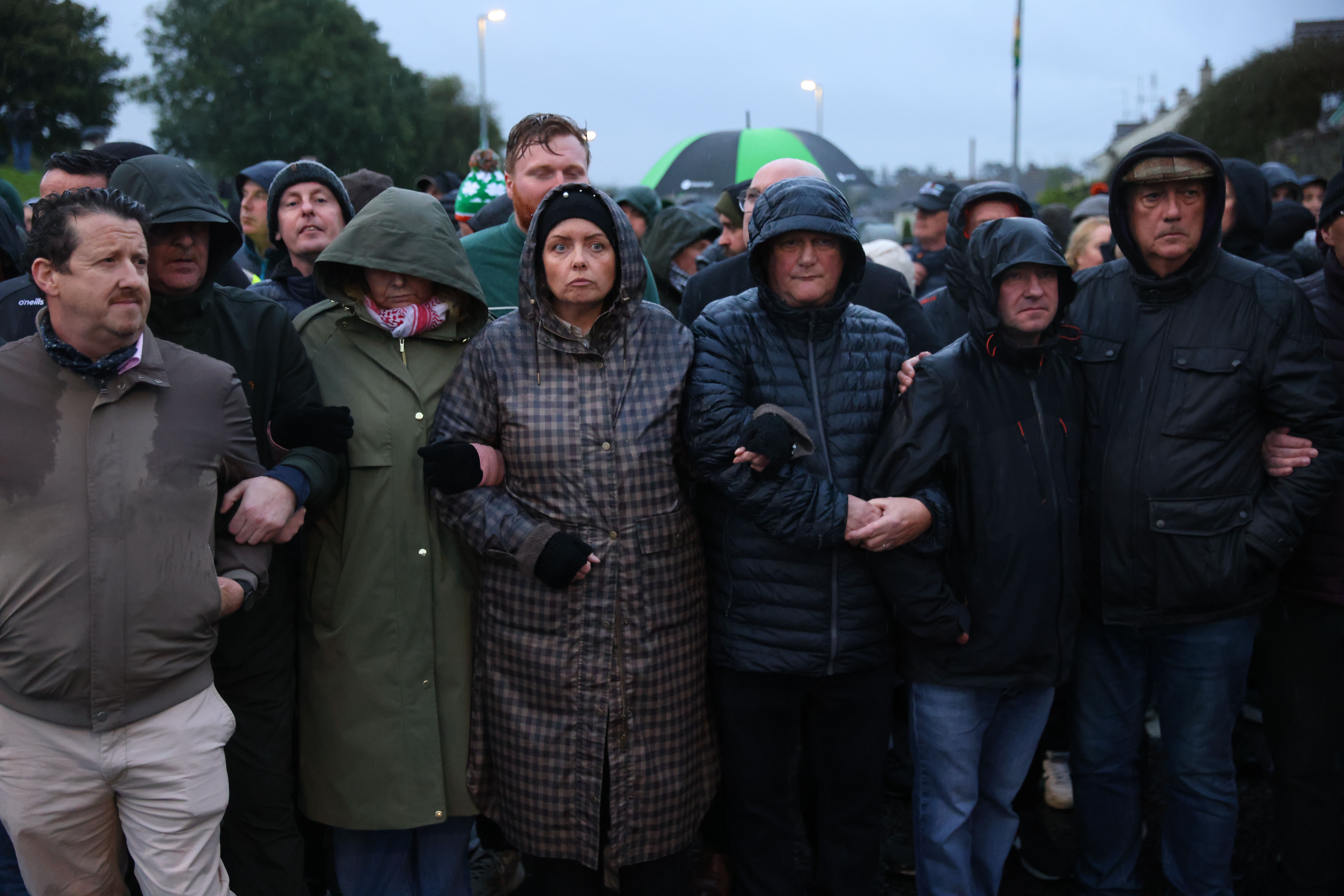 Protesters blocked the Garvaghy Road ahead of the parade (Peter Morrison/PA) (PA Wire)