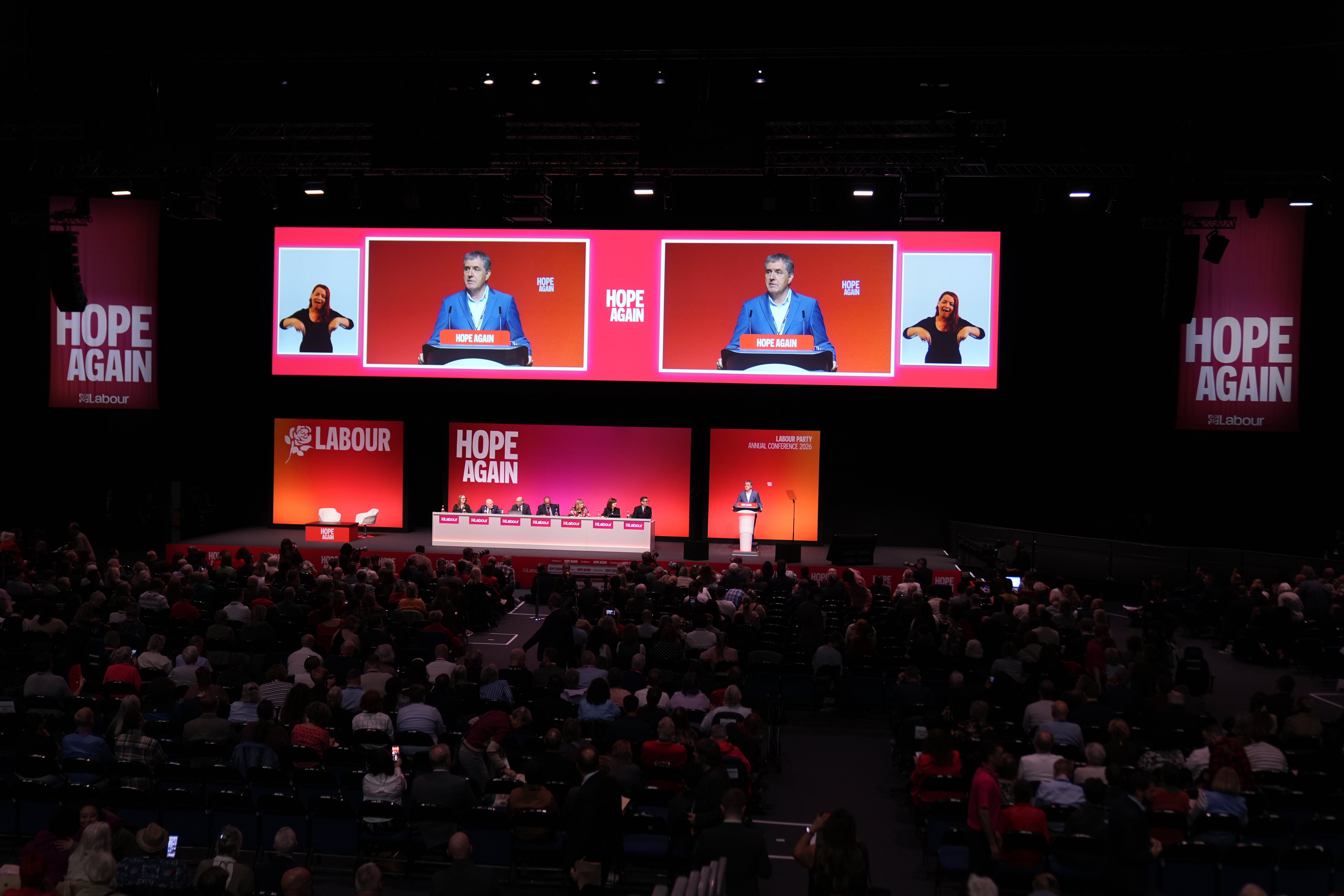 Steve Rotheram speaking during the Labour Party Conference at the ACC Liverpool