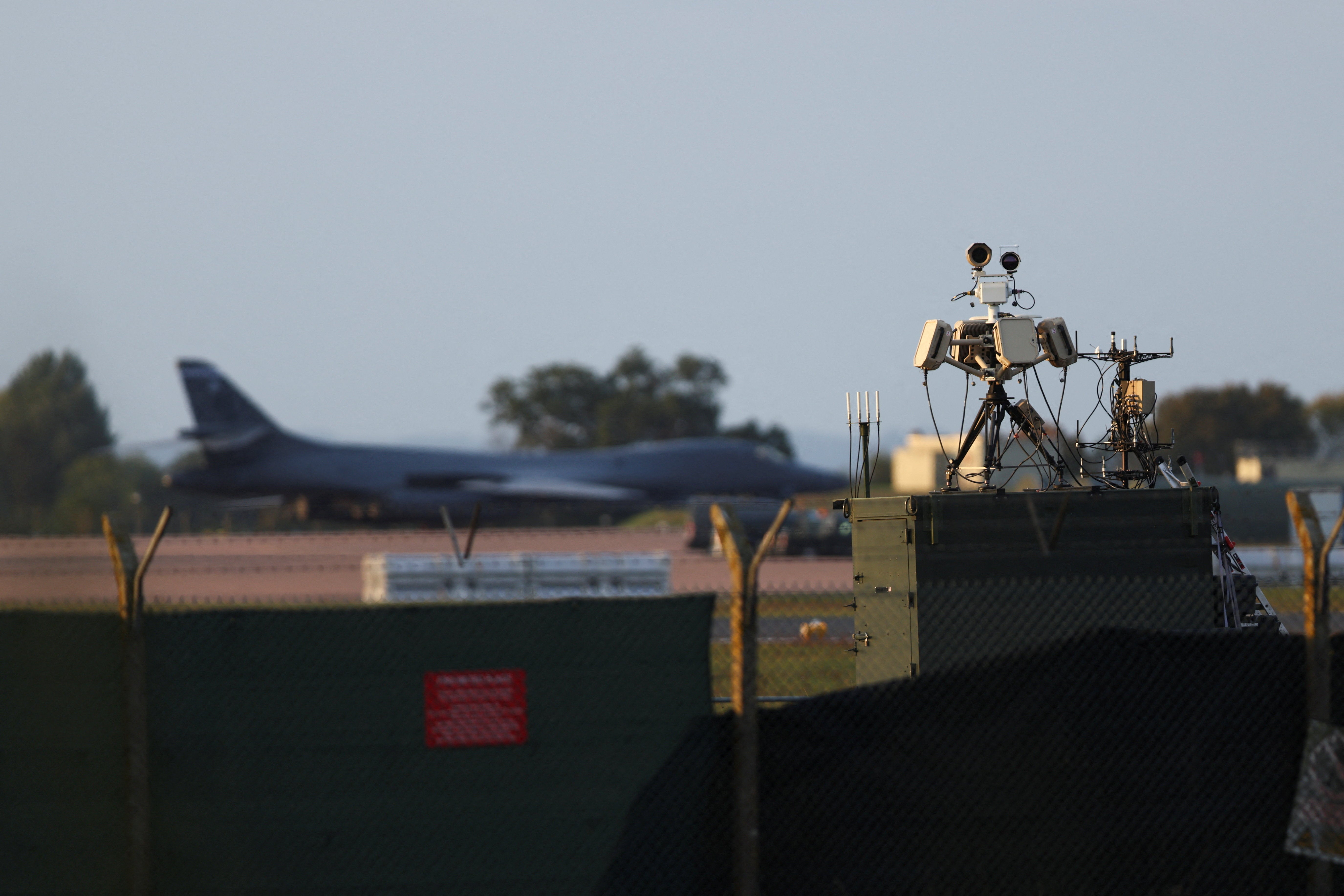 Counter drone equipment at the RAF Fairford airbase