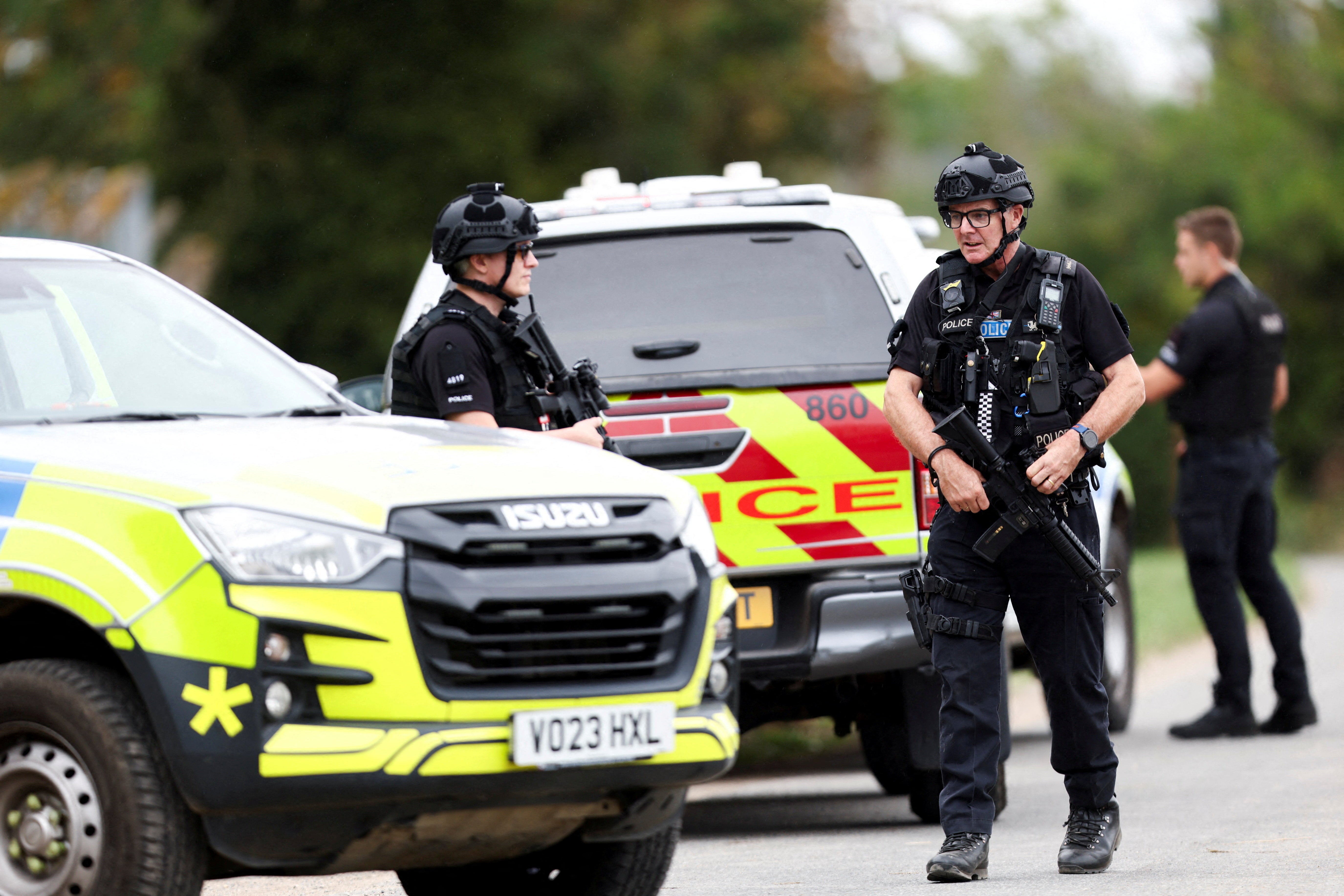 Five men were arrested by armed police on Sunday