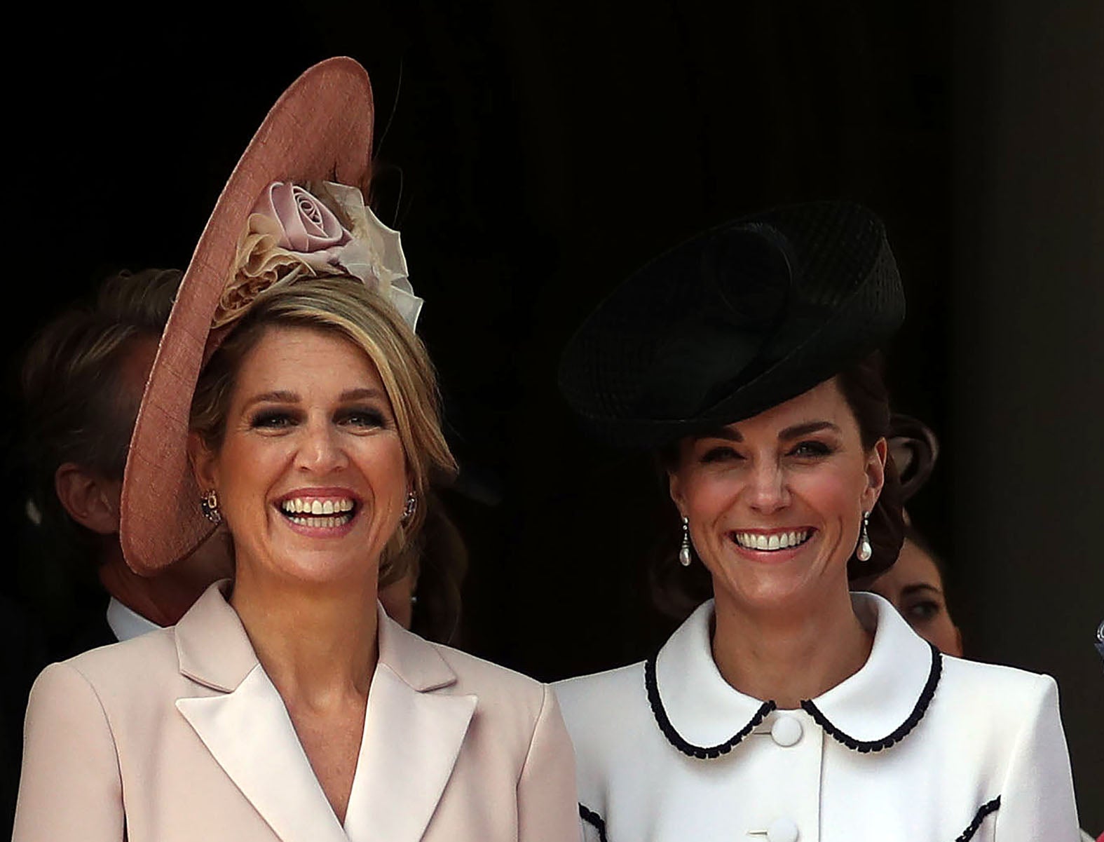 Queen Maxima and Catherine, then Duchess of Cambridge, at the Order of the Garter Service at St George's Chapel in 2019