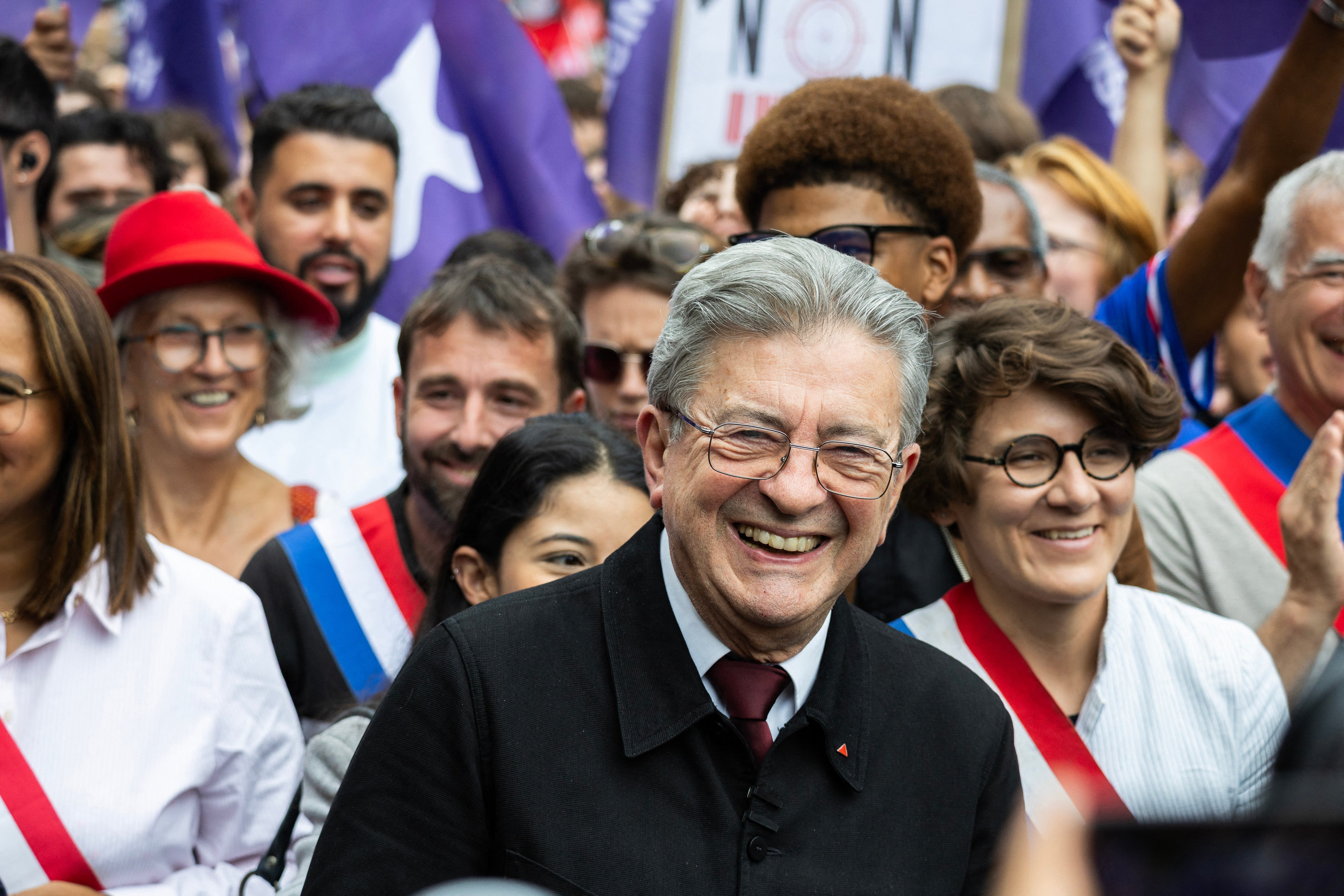 The president of the far-left party La France Insoumise (LFI) and candidate for the 2027 presidential elections Jean-Luc Melenchon (AFP/Getty)