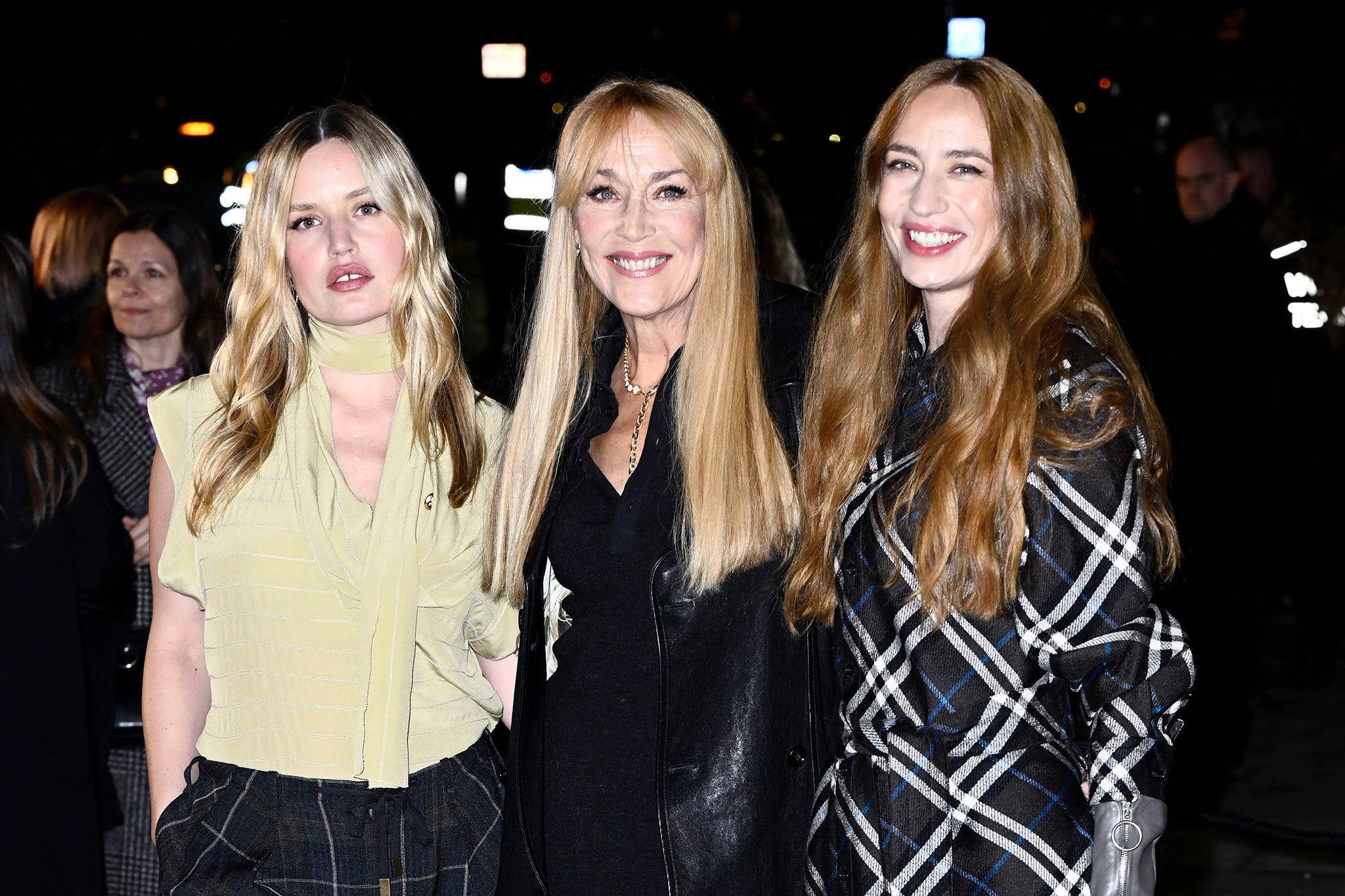 Jerry Hall with her two daughters, Georgia May Jagger and Elizabeth Jagger (Getty)