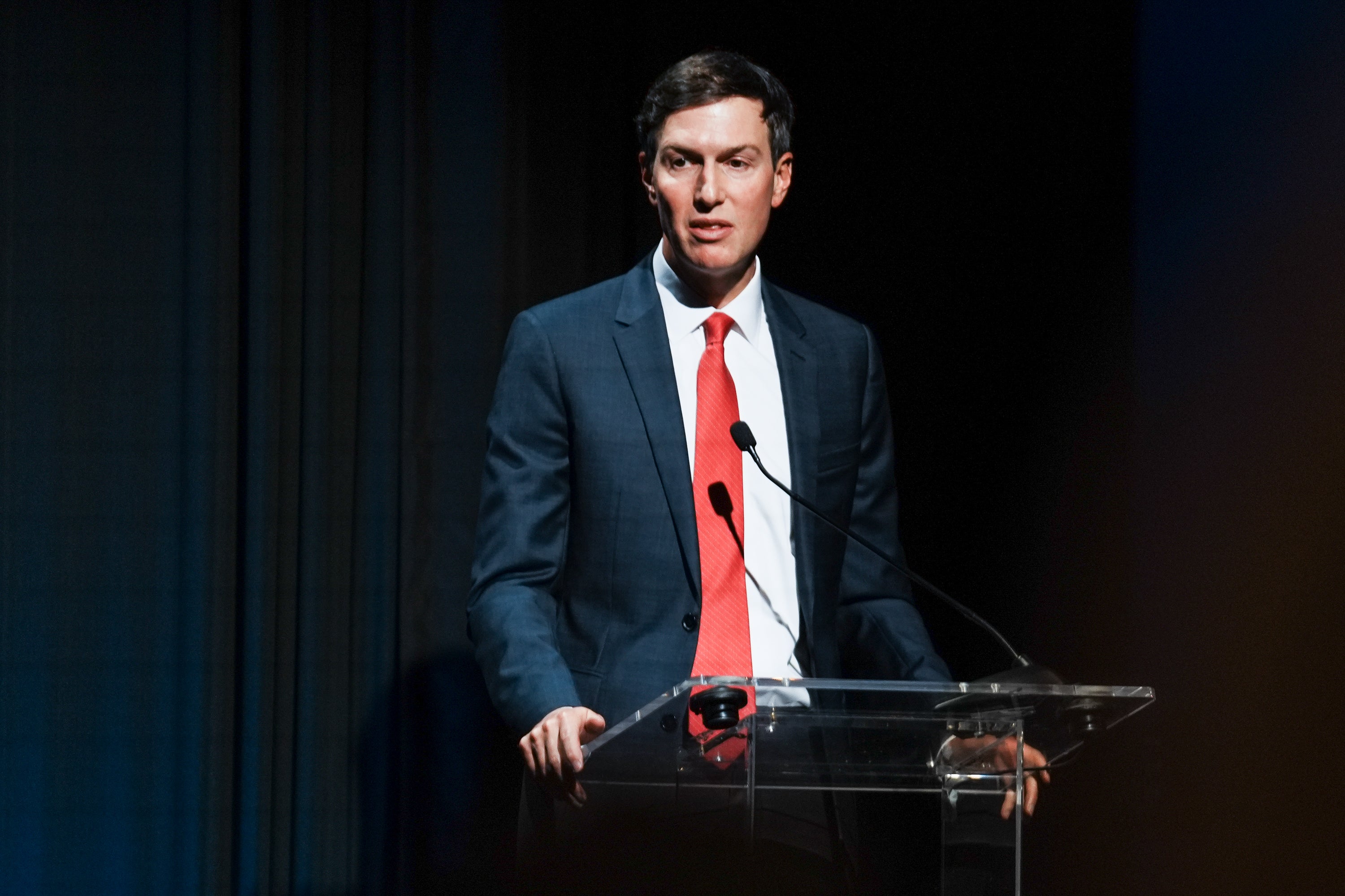 Jared Kushner, United States Special Envoy for Peace, speaks at a Board of Peace High Level Briefing on September 23, 2026 in New York City