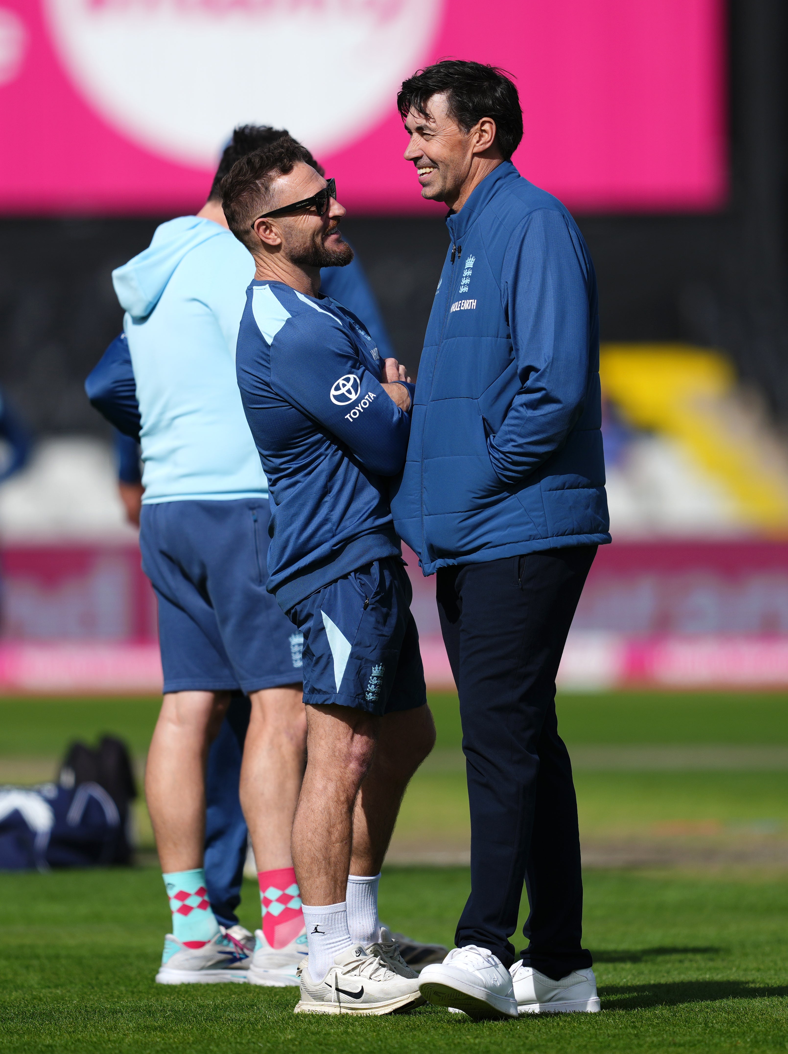 Brendon McCullum is joined by new Test coach Stephen Fleming in the England set-up (Martin Rickett/PA) (PA Wire)