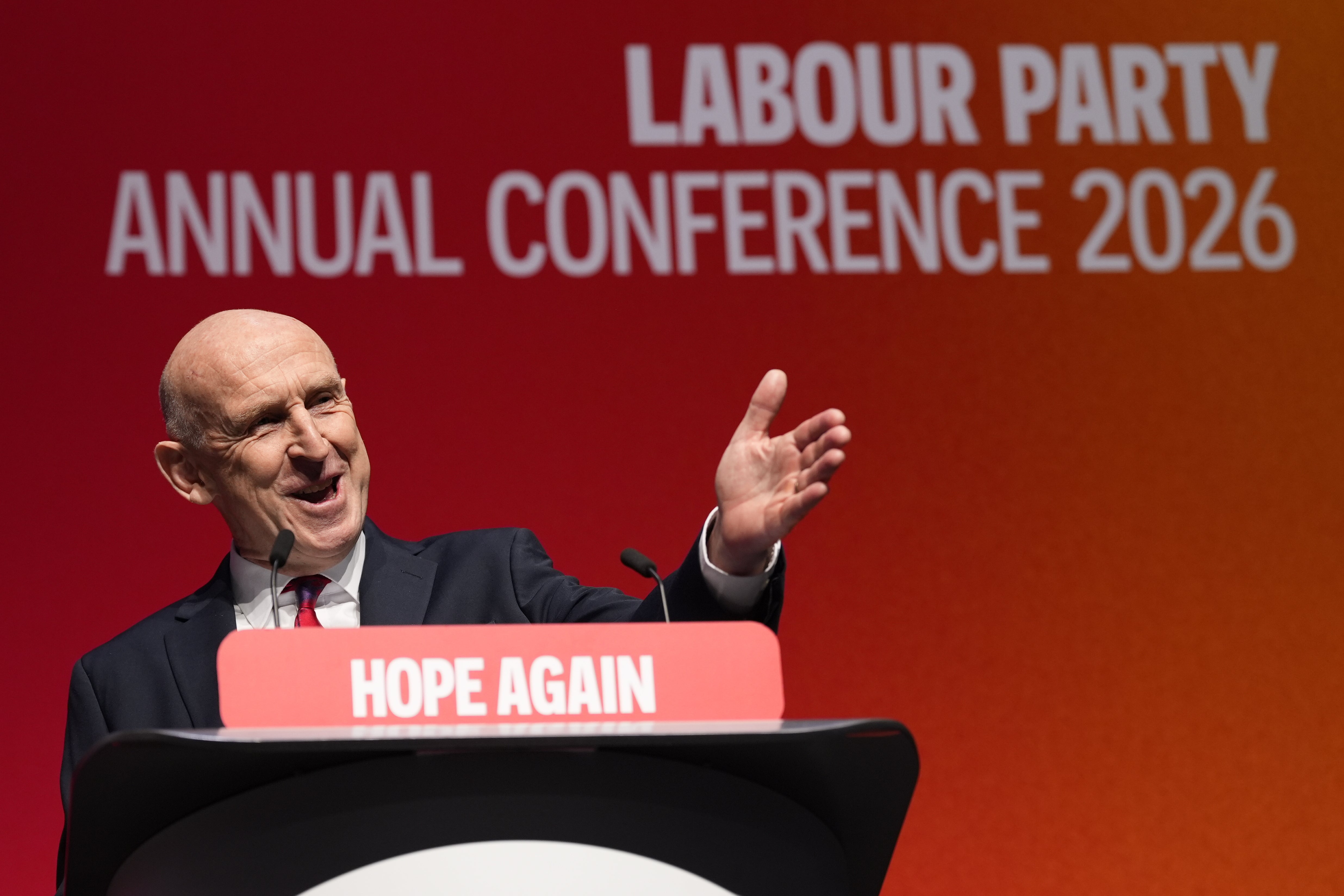 Chancellor John Healey during the Labour Party conference in Liverpool (Peter Byrne/PA)