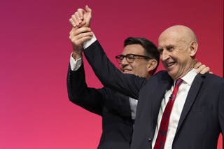 Prime Minister Andy Burnham with his Chancellor John Healey at the party conference (Peter Byrne/PA)