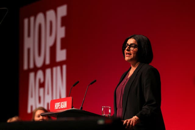 Home Secretary Shabana Mahmood speaks at Labour Party's annual conference, in Liverpool