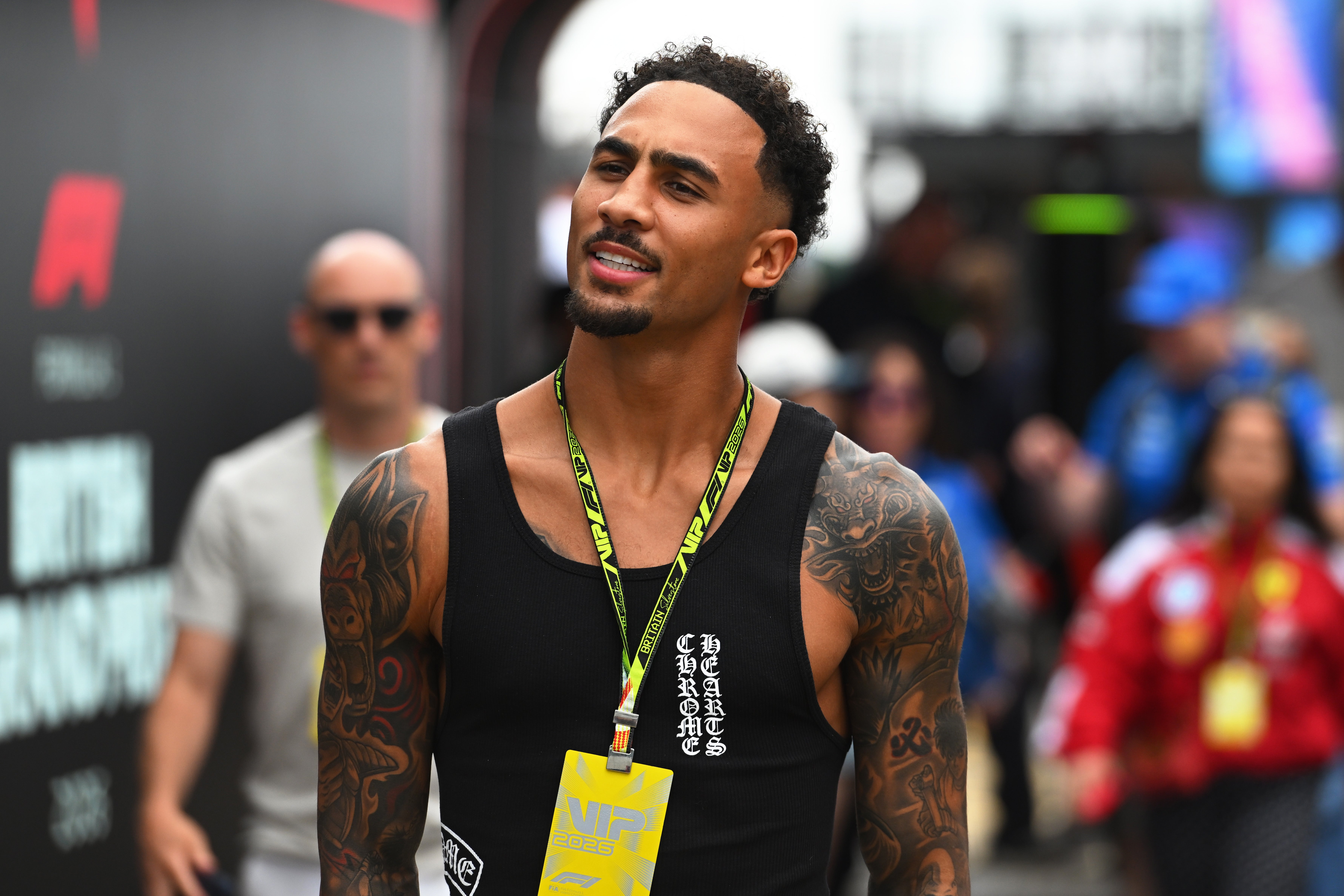 Ben Whittaker arrives in the Paddock prior to the F1 Grand Prix of Great Britain at Silverstone Circuit