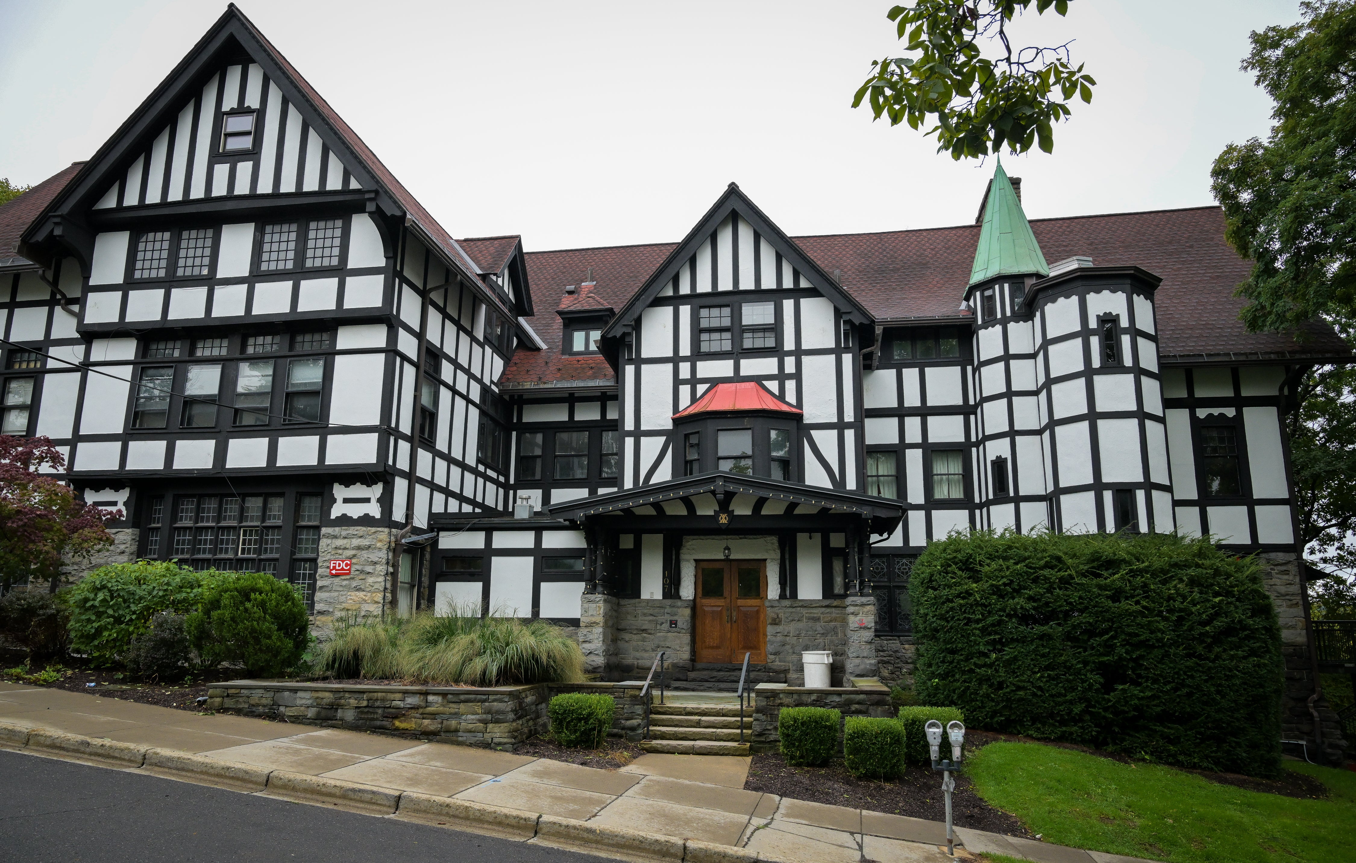 The Chi Phi fraternity house at Cornell University in Ithaca, New York (AP)