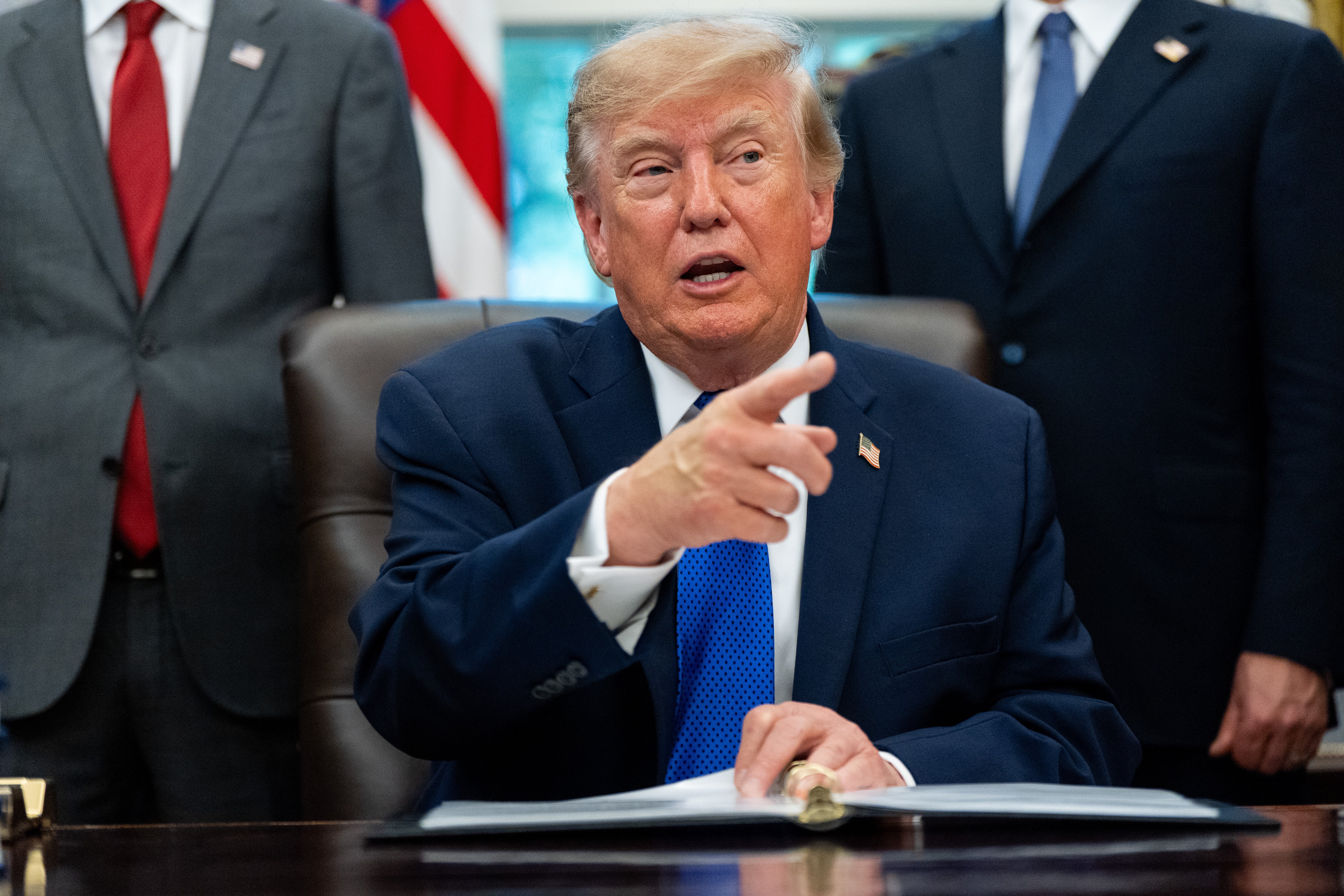 Trump said he was 'surprised' the suspects had been released (AP)