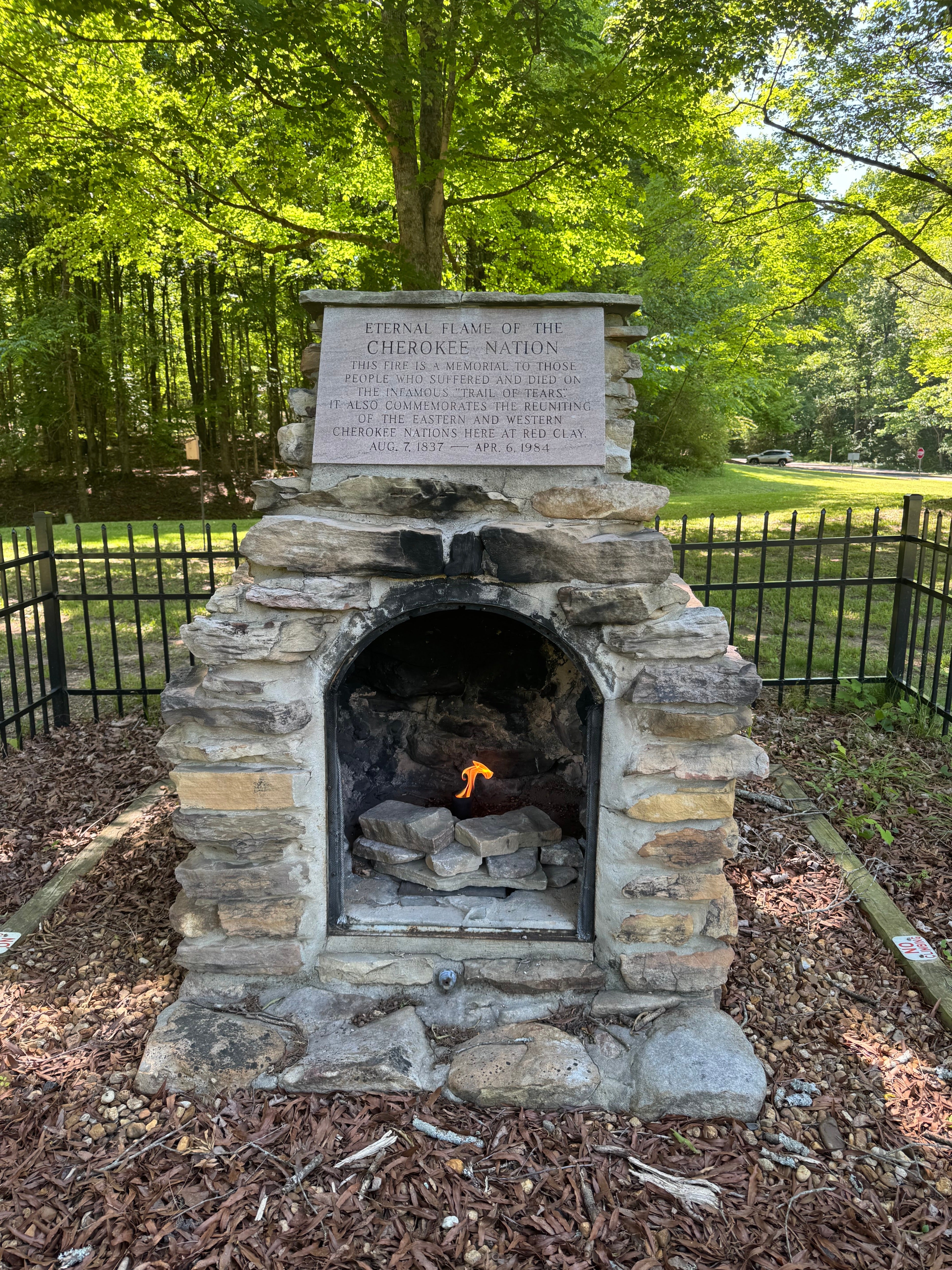 Eternal Flame memorial at Red Clay State Historic Park