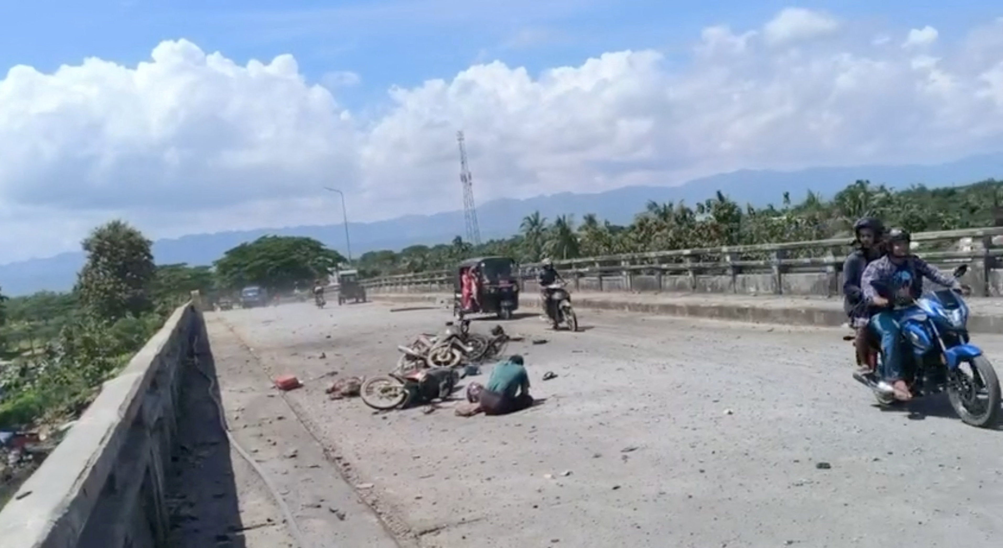 Aftermath of a Myanmar military airstrike in Kyauktaw, Rakhine state, on 28 September 2026 (Reuters)