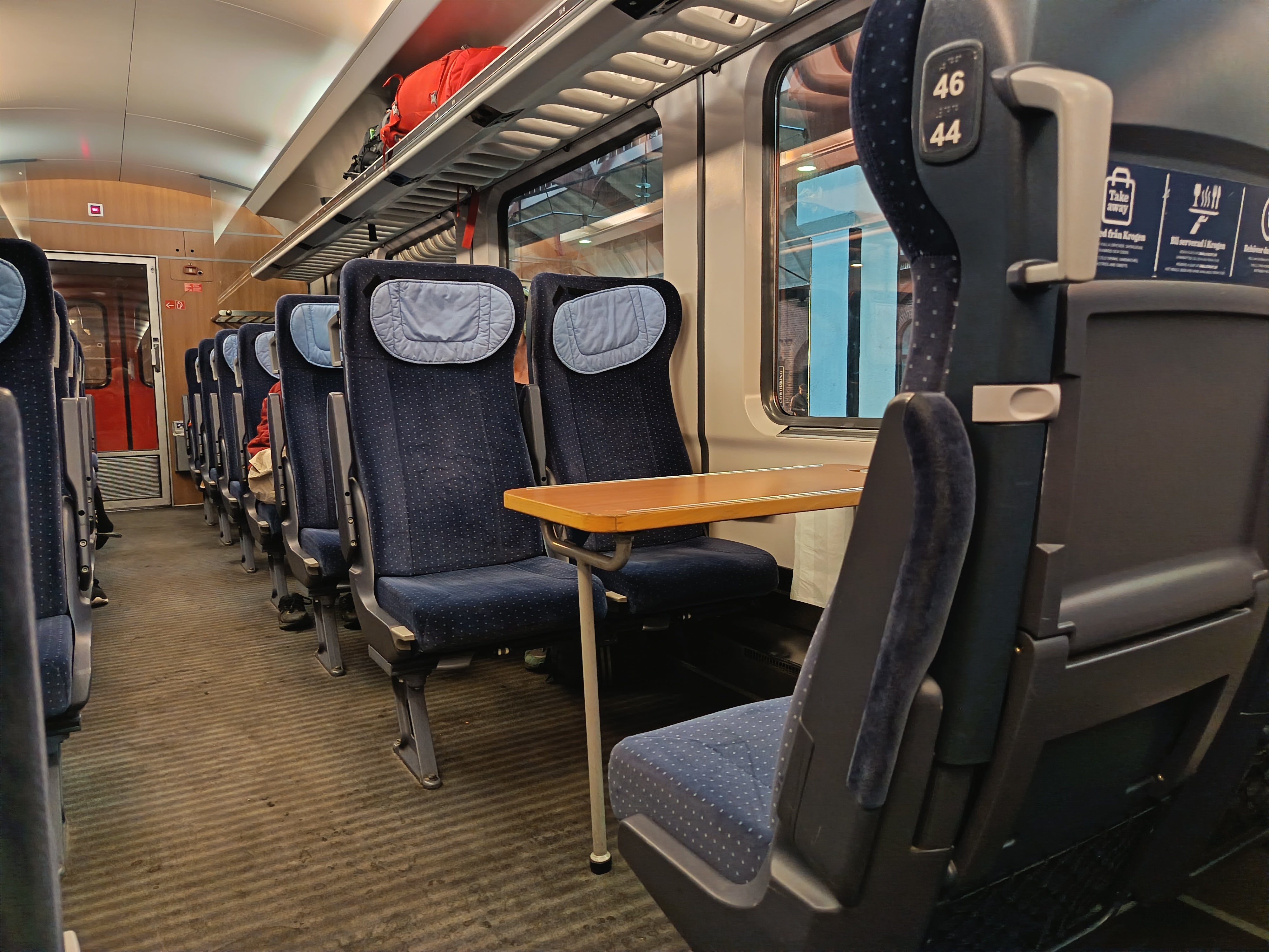 A view of the carriage on the Malmo to Oslo train