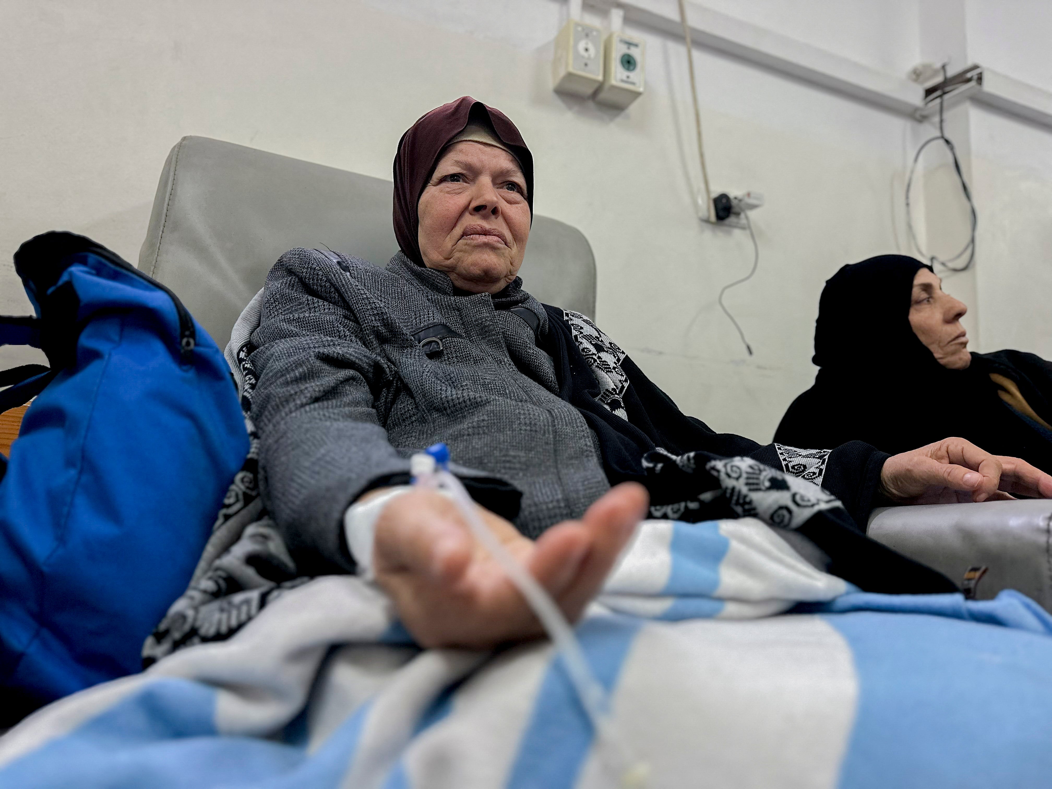 Palestinian cancer patients receive treatment at a medical facility in the Gaza Strip in January (Middle East Images/AFP via Getty)