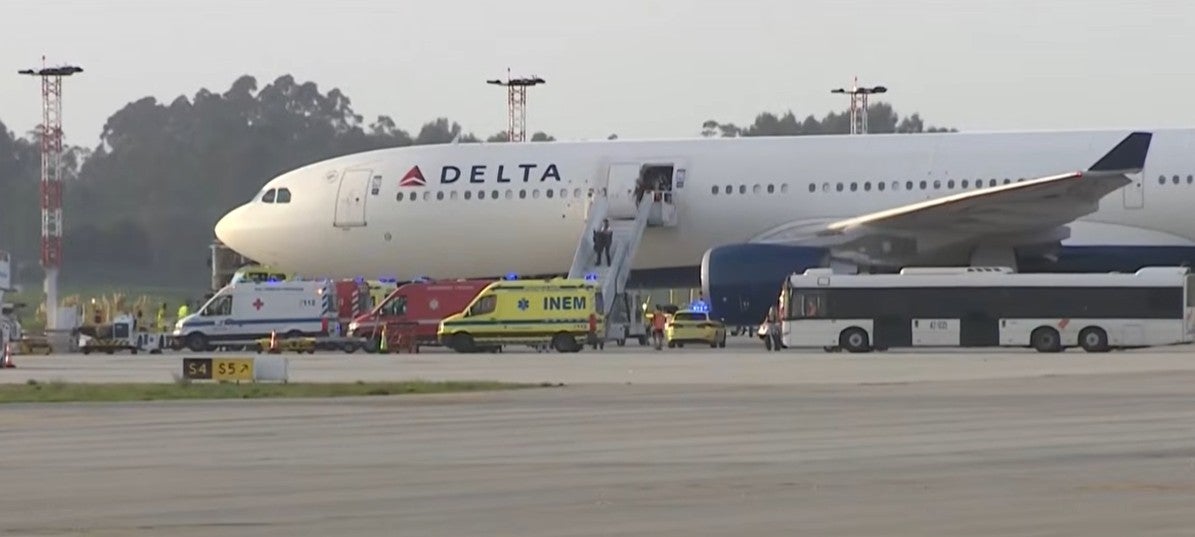 The plane’s cabin had filled with smoke, forcing the plane to land just hours after leaving Barcelona (CBS Boston/Youtube)