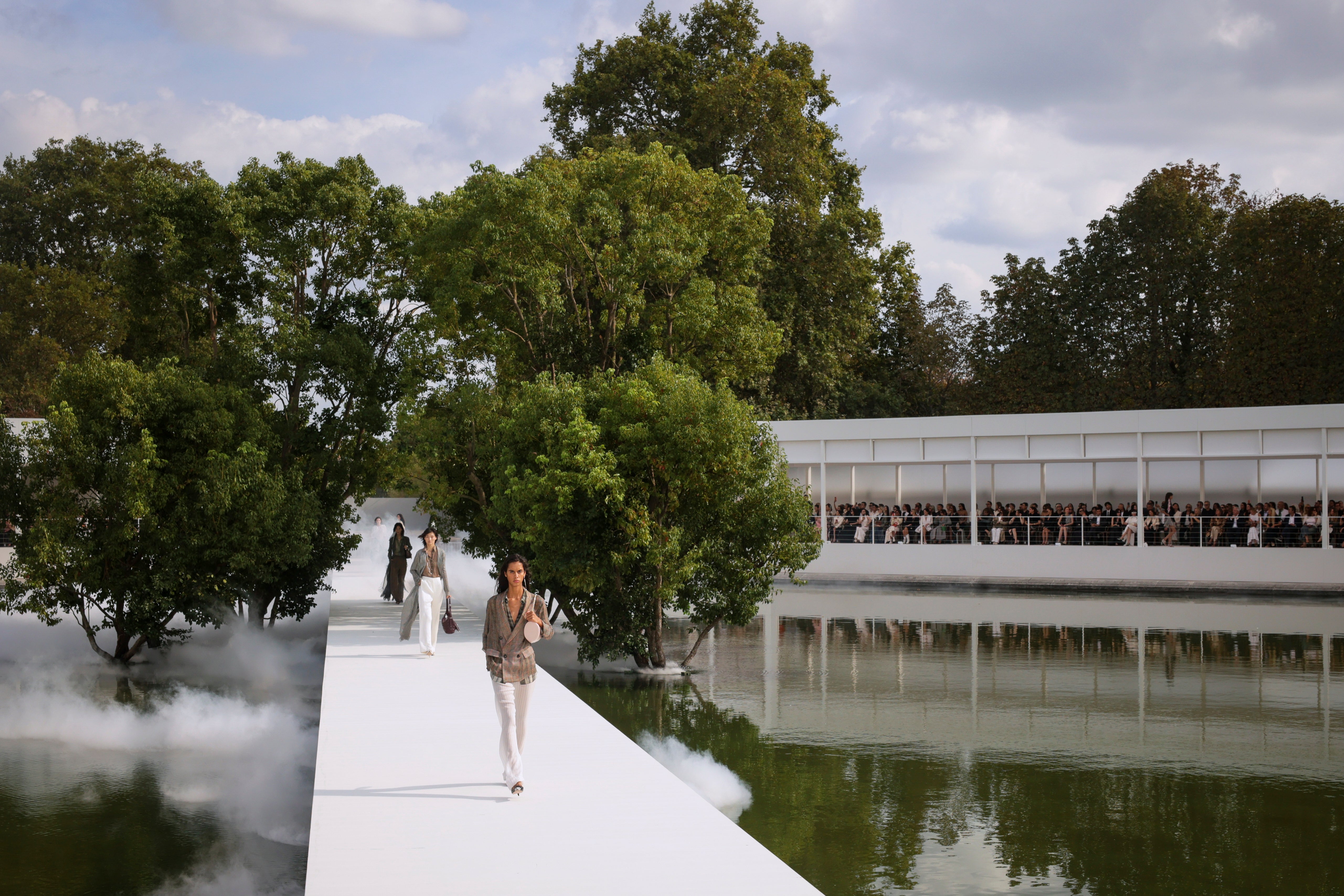 Sheer and relaxed blazers were sent down the runway at Dior (Thomas Padilla/AP) (AP)