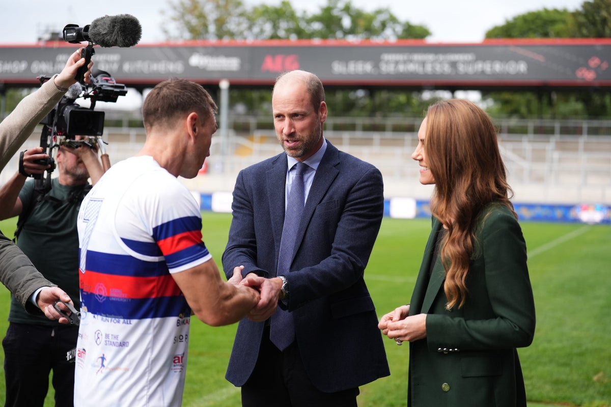 Prince and Princess of Wales join Sir Kevin Sinfield at Wakefield MND challenge