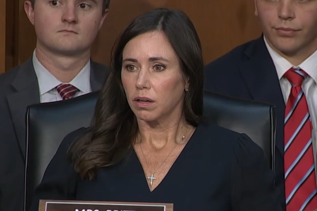 Viral slow zoom on Katie Britt says it all as she realizes Jack Smith gotcha moment is going up in flames