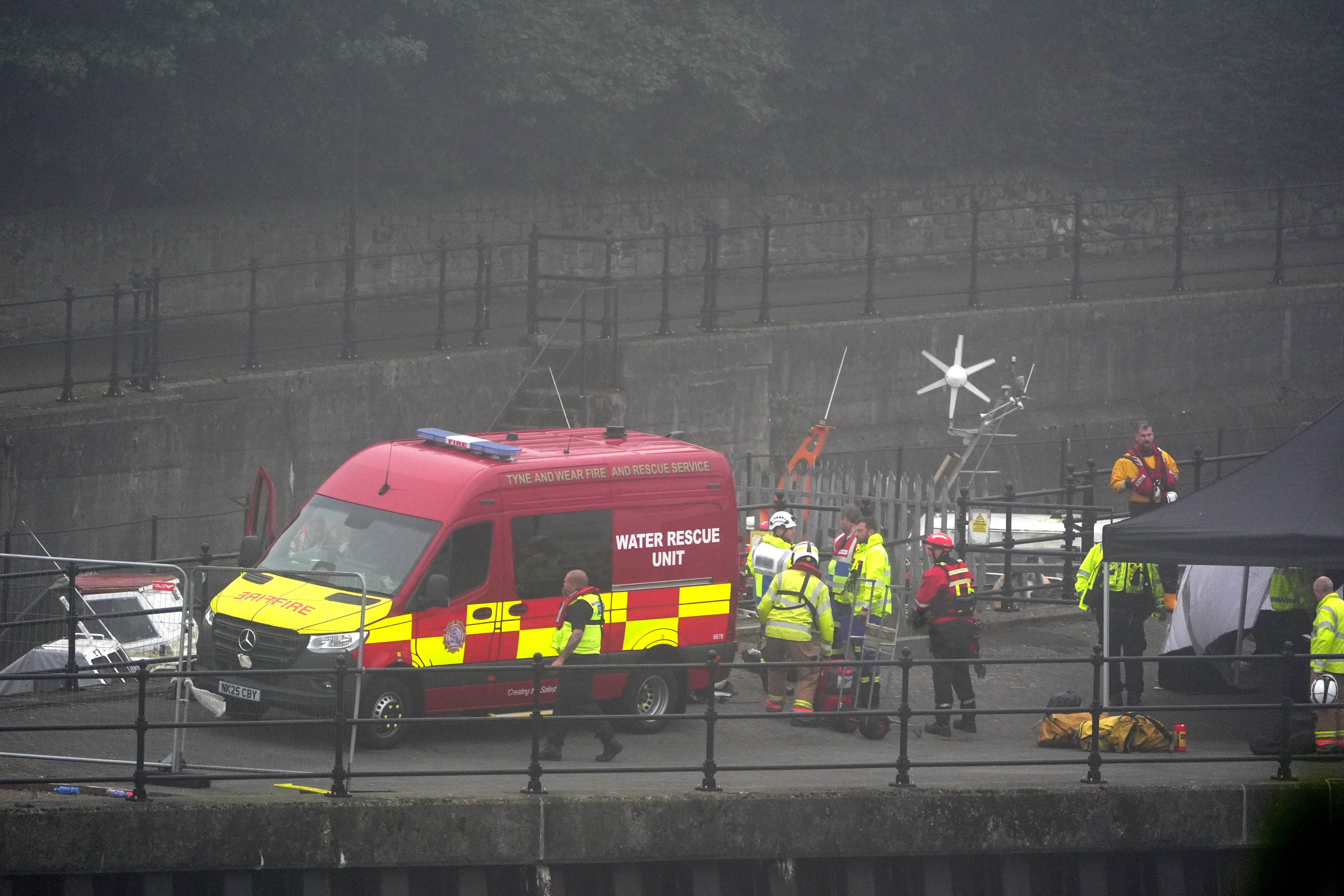 Three teenagers have died and a teenage boy has been arrested after a car entered the water in the River Wear in Sunderland (PA)