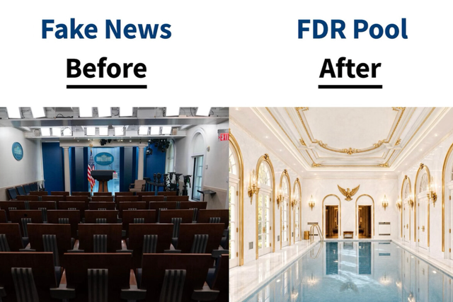 President Donald Trump appears to suggest demolishing the White House's press room in the post
