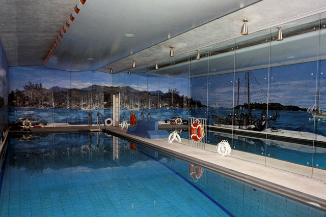 The White House did once have an indoor swimming pool (pictured), which was later closed during former President Nixon's time in office