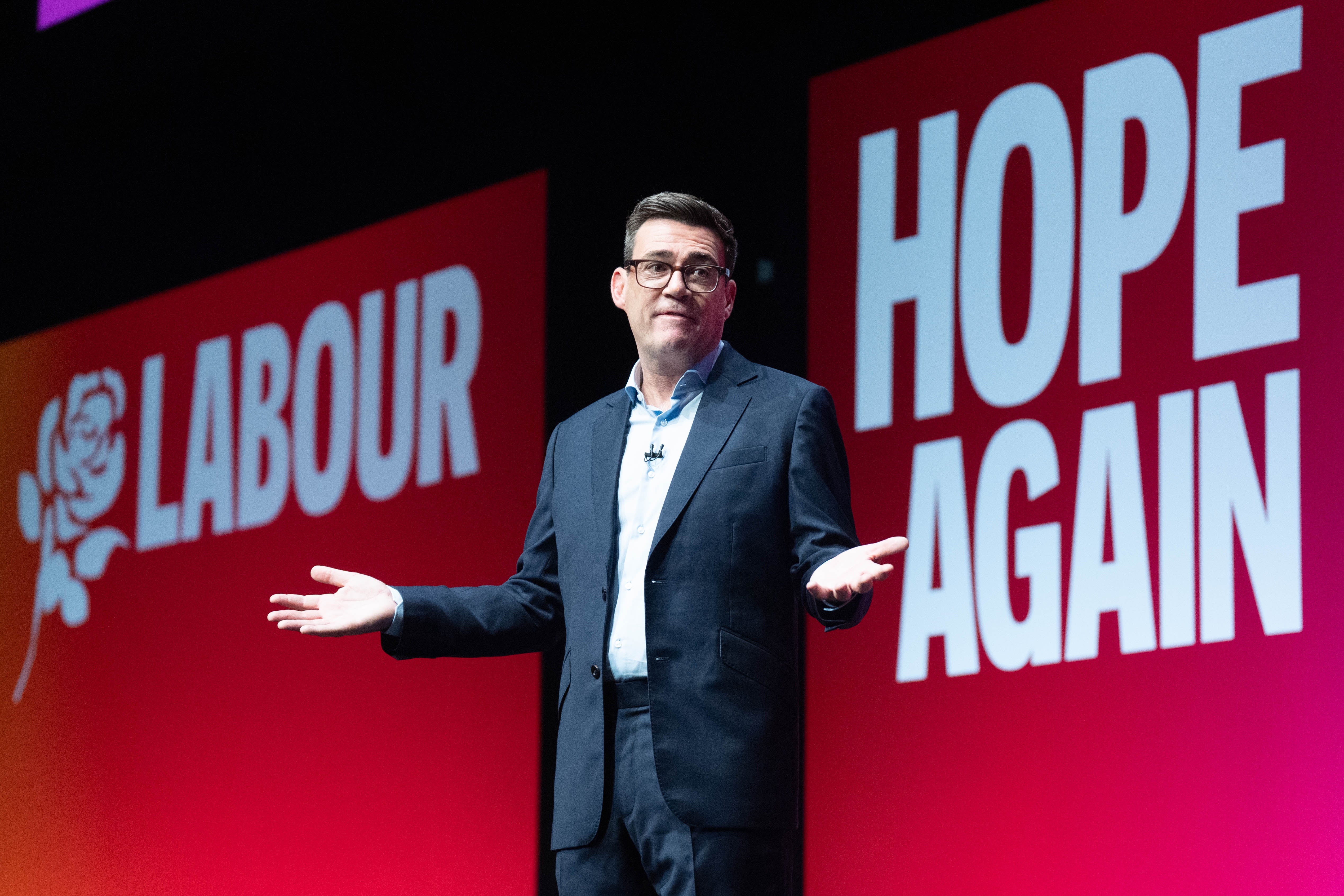 Prime Minister Andy Burnham delivers his keynote address to the Labour Party Conference in Liverpool. Picture date: Tuesday September 29, 2026 (PA)