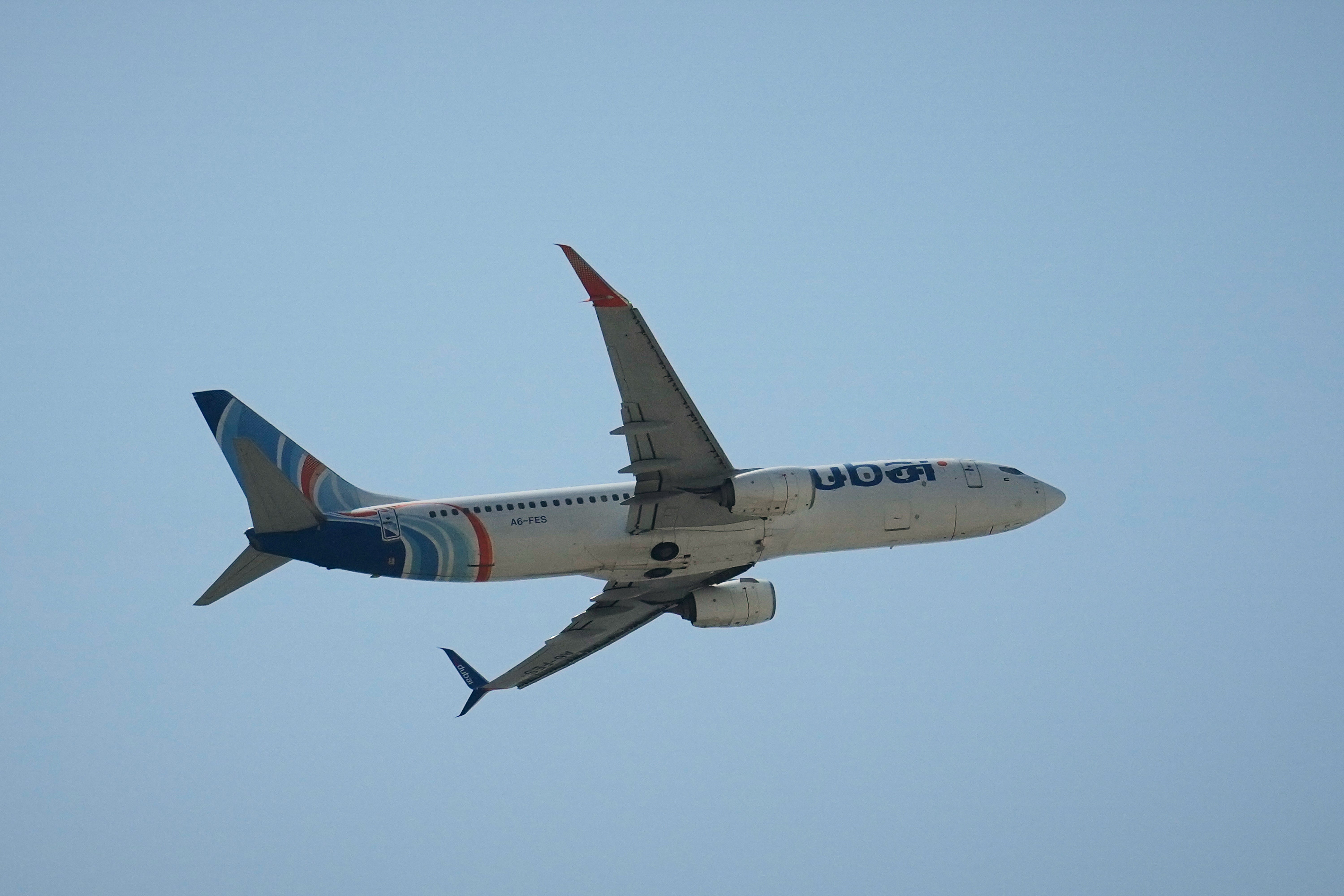 A FlyDubai aircraft takes off from Dubai International Airport in Dubai, United Arab Emirates, Wednesday, Sept. 30, 2026. (AP)